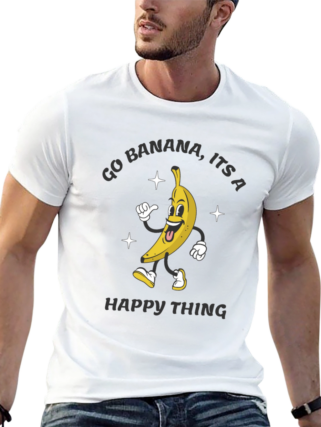 Go Banana Happy Thing Black T-Shirt