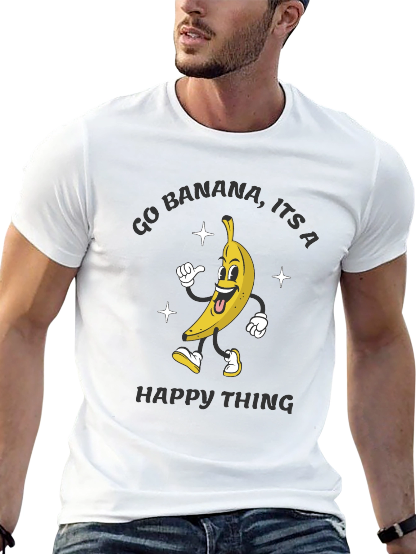 Go Banana Happy Thing Black T-Shirt