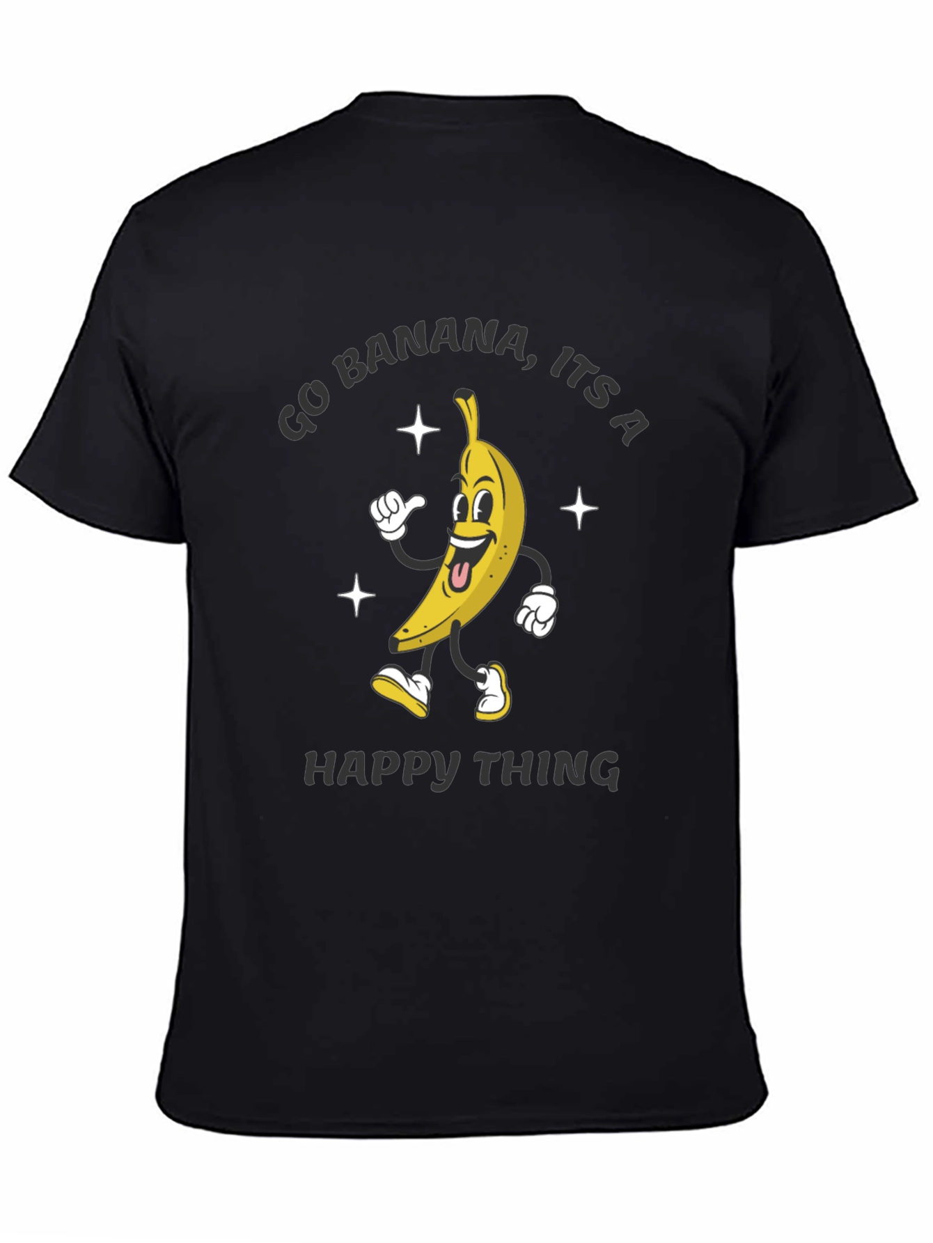 Go Banana Happy Thing Black T-Shirt