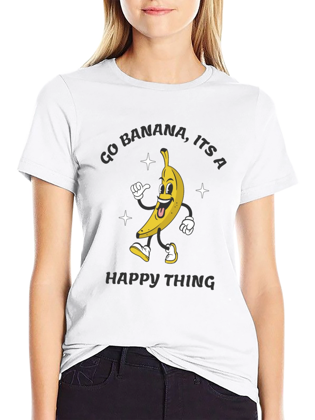 Go Banana Happy Thing Black T-Shirt