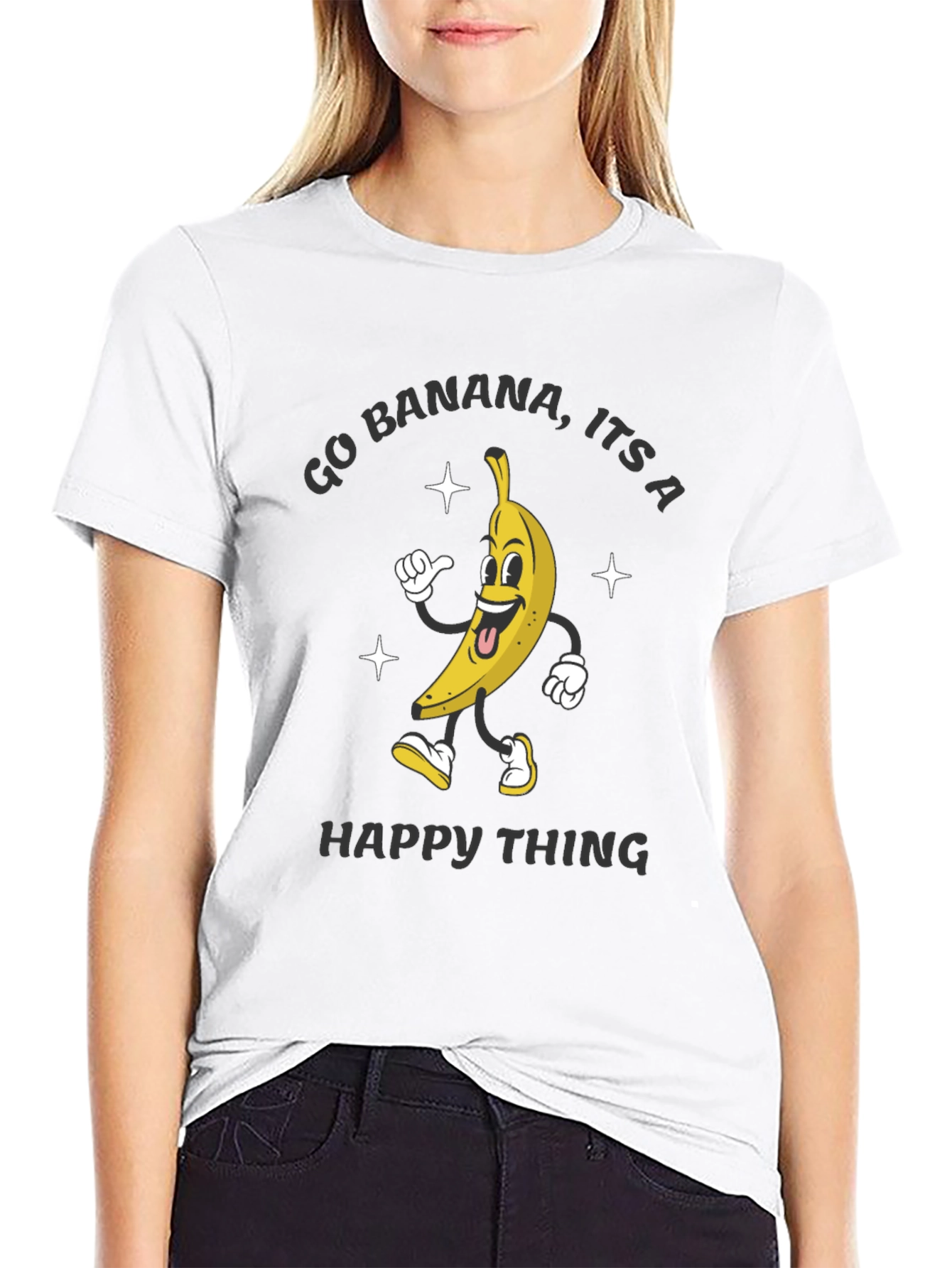 Go Banana Happy Thing Black T-Shirt