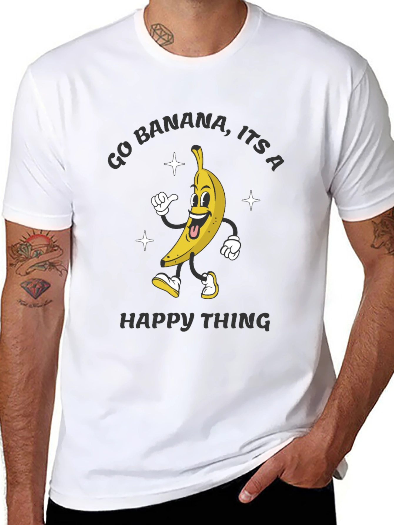 Go Banana Happy Thing Black T-Shirt