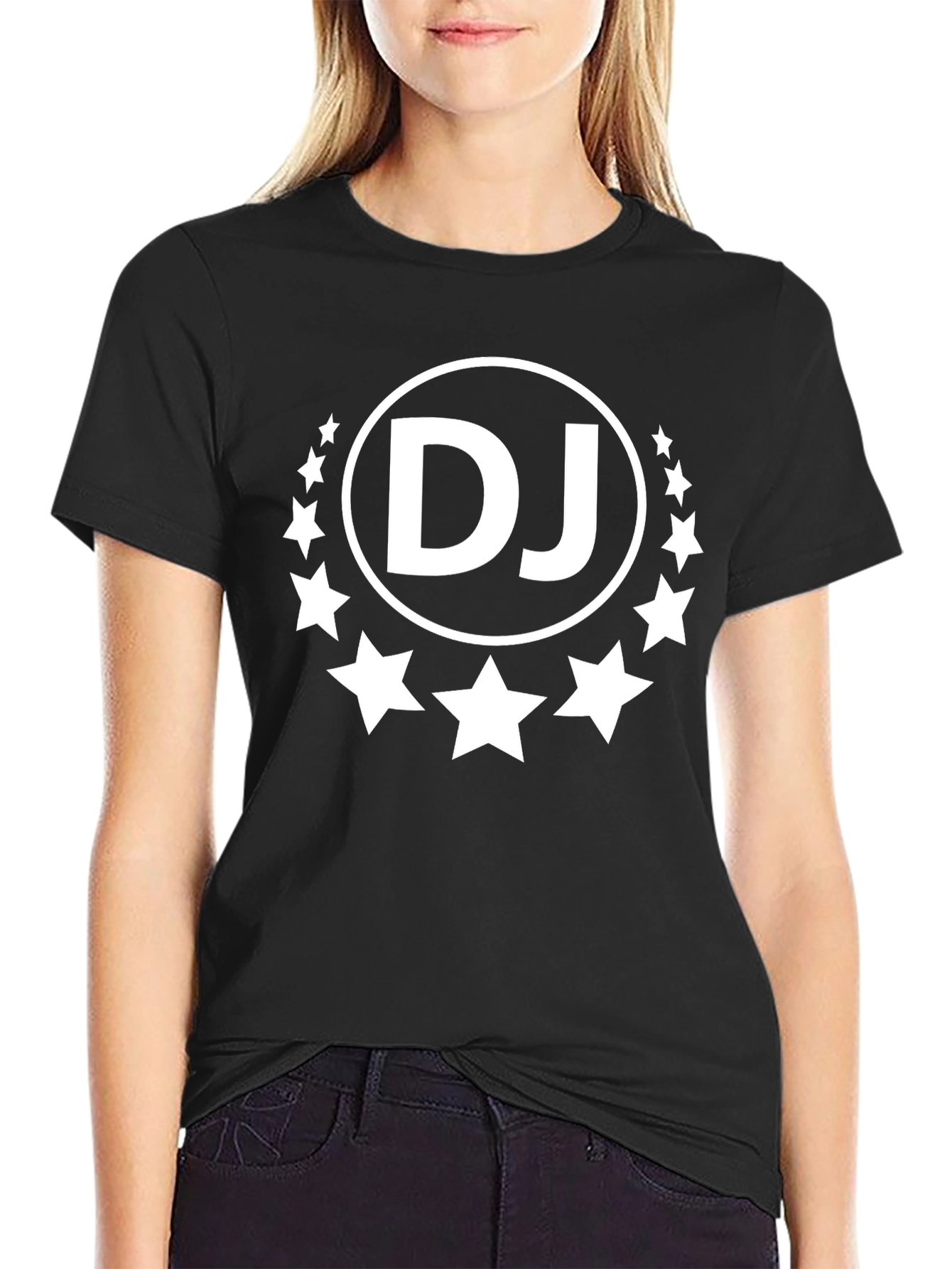 DJ Graphic Tee - Black Cotton Blend T-Shirt