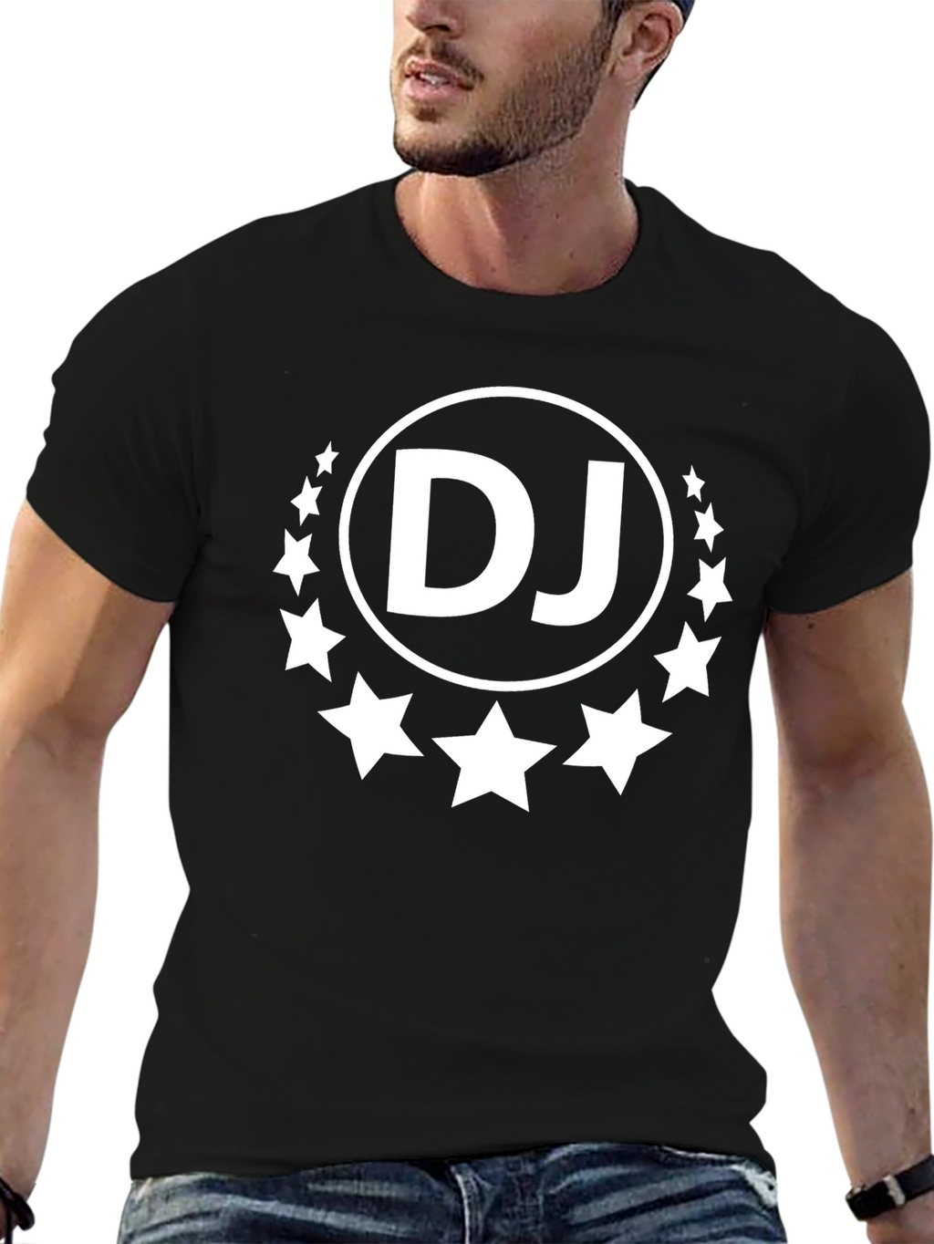 DJ Graphic Tee - Black Cotton Blend T-Shirt