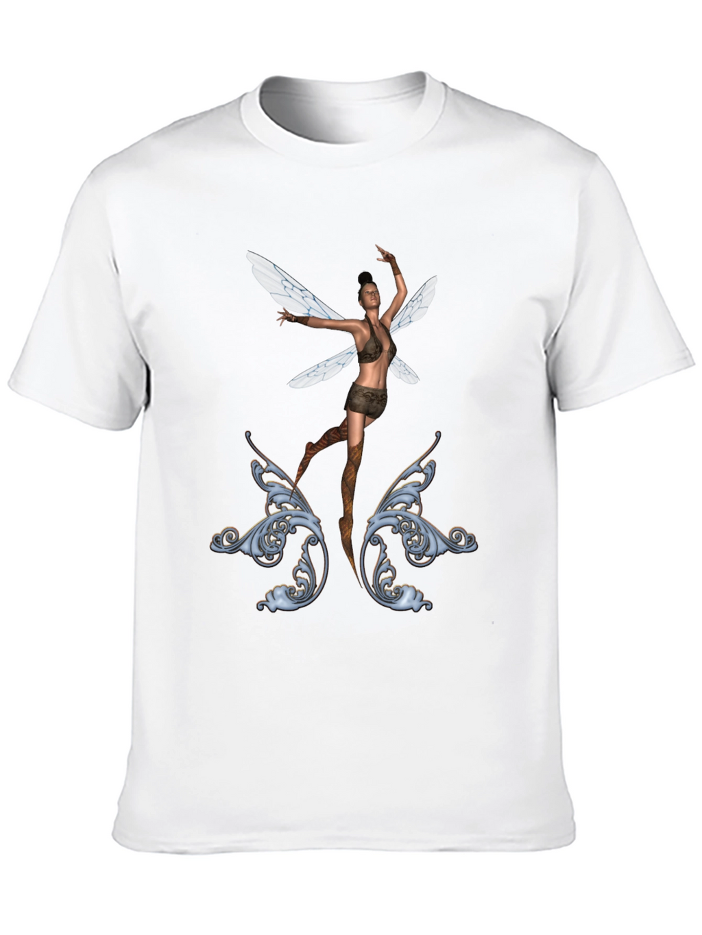 Fantasy Fairy Graphic Tee - Black Cotton T-Shirt