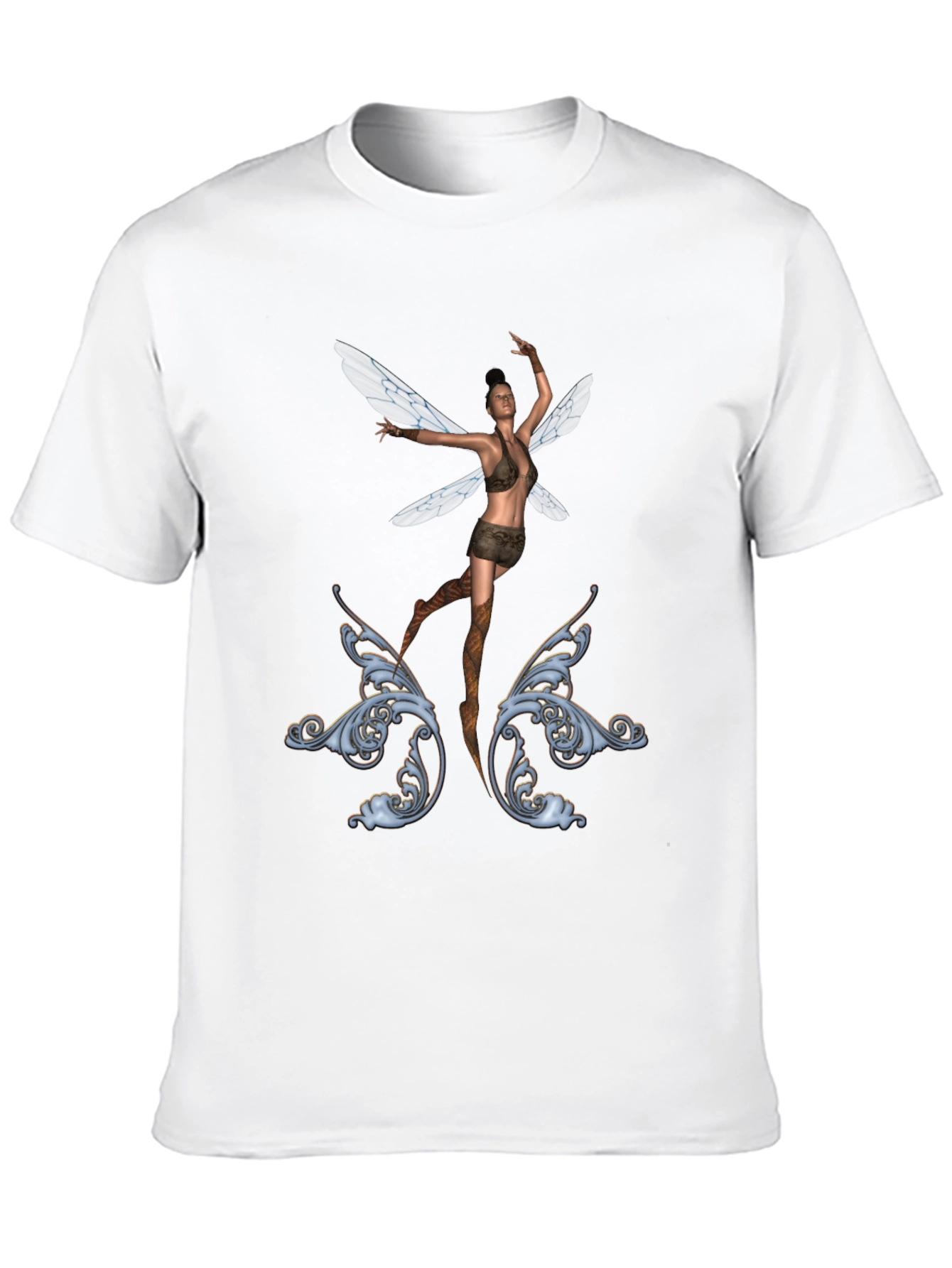 Fantasy Fairy Graphic Tee - Black Cotton T-Shirt
