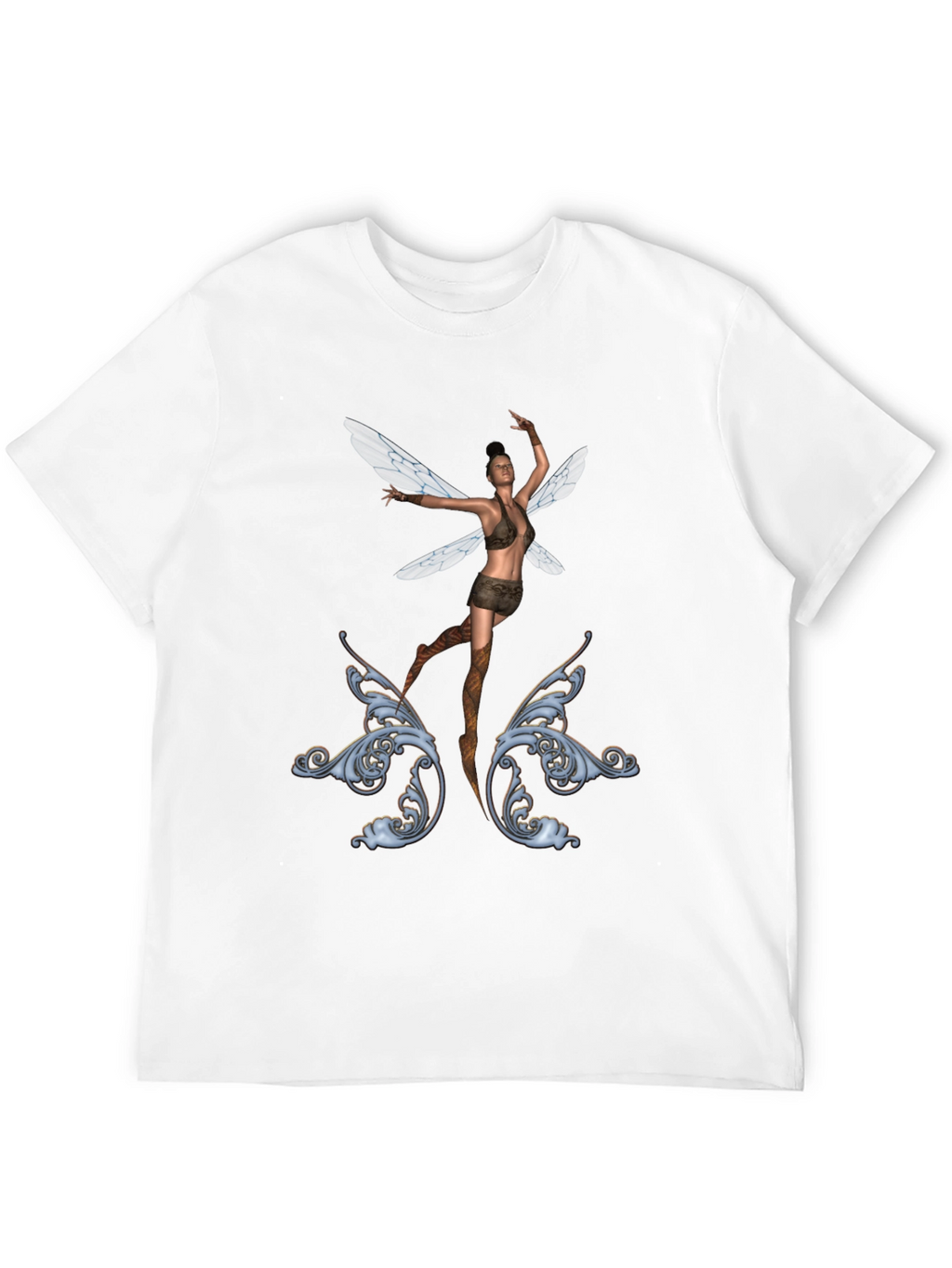 Fantasy Fairy Graphic Tee - Black Cotton T-Shirt