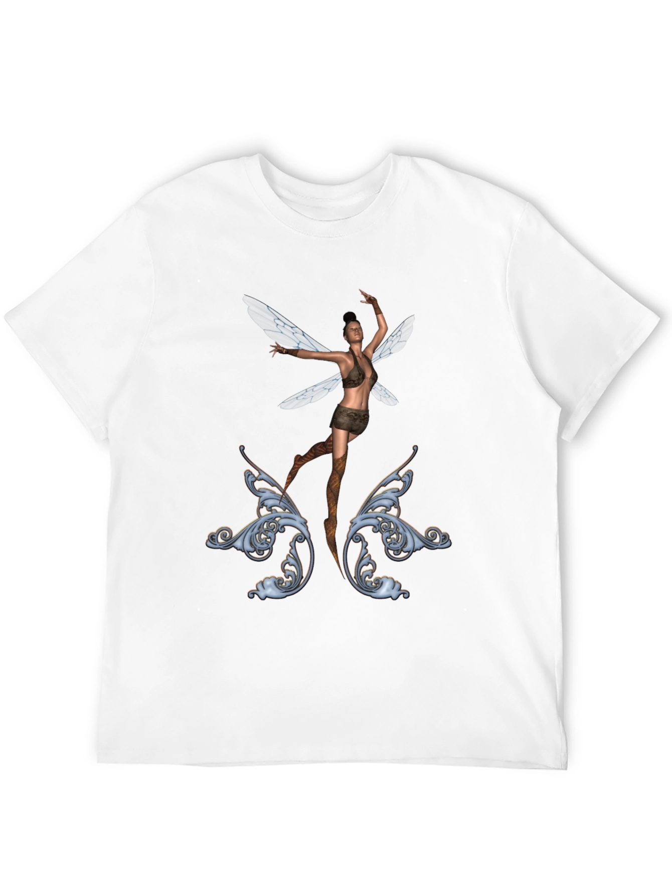 Fantasy Fairy Graphic Tee - Black Cotton T-Shirt