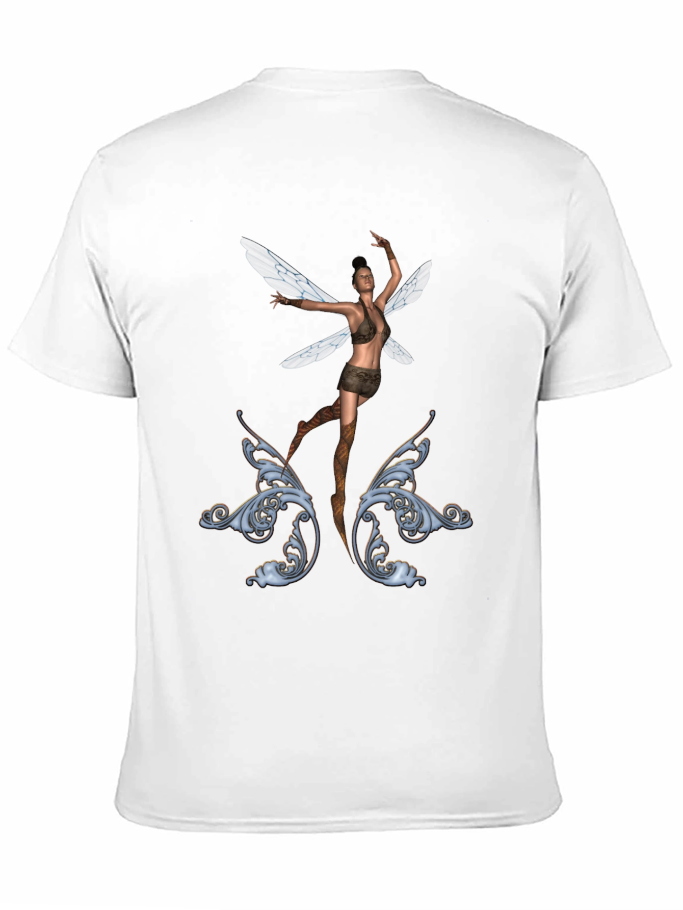 Fantasy Fairy Graphic Tee - Black Cotton T-Shirt