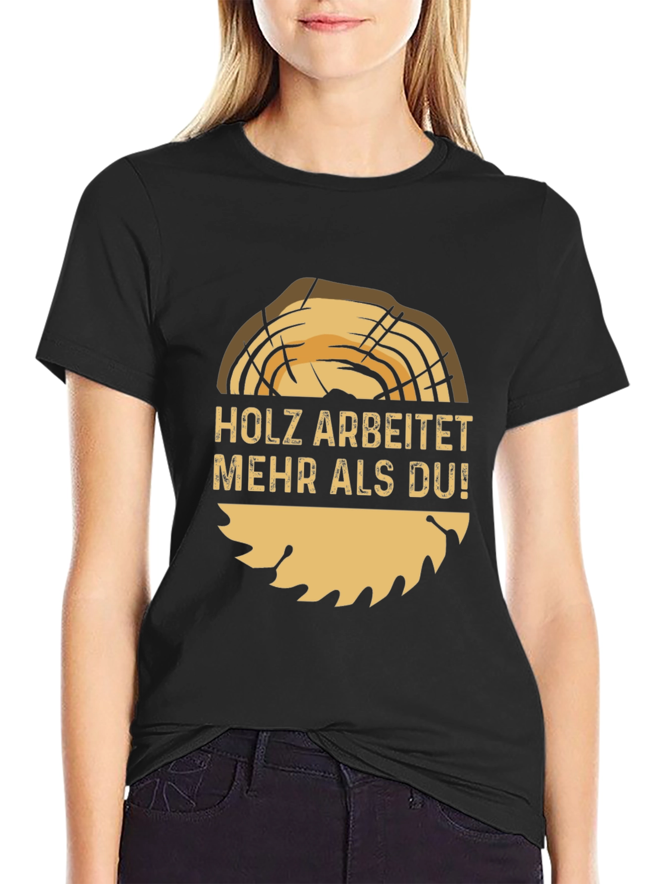 Woodworking Humor T-Shirt - Holz Arbeitet Mehr Als Du!