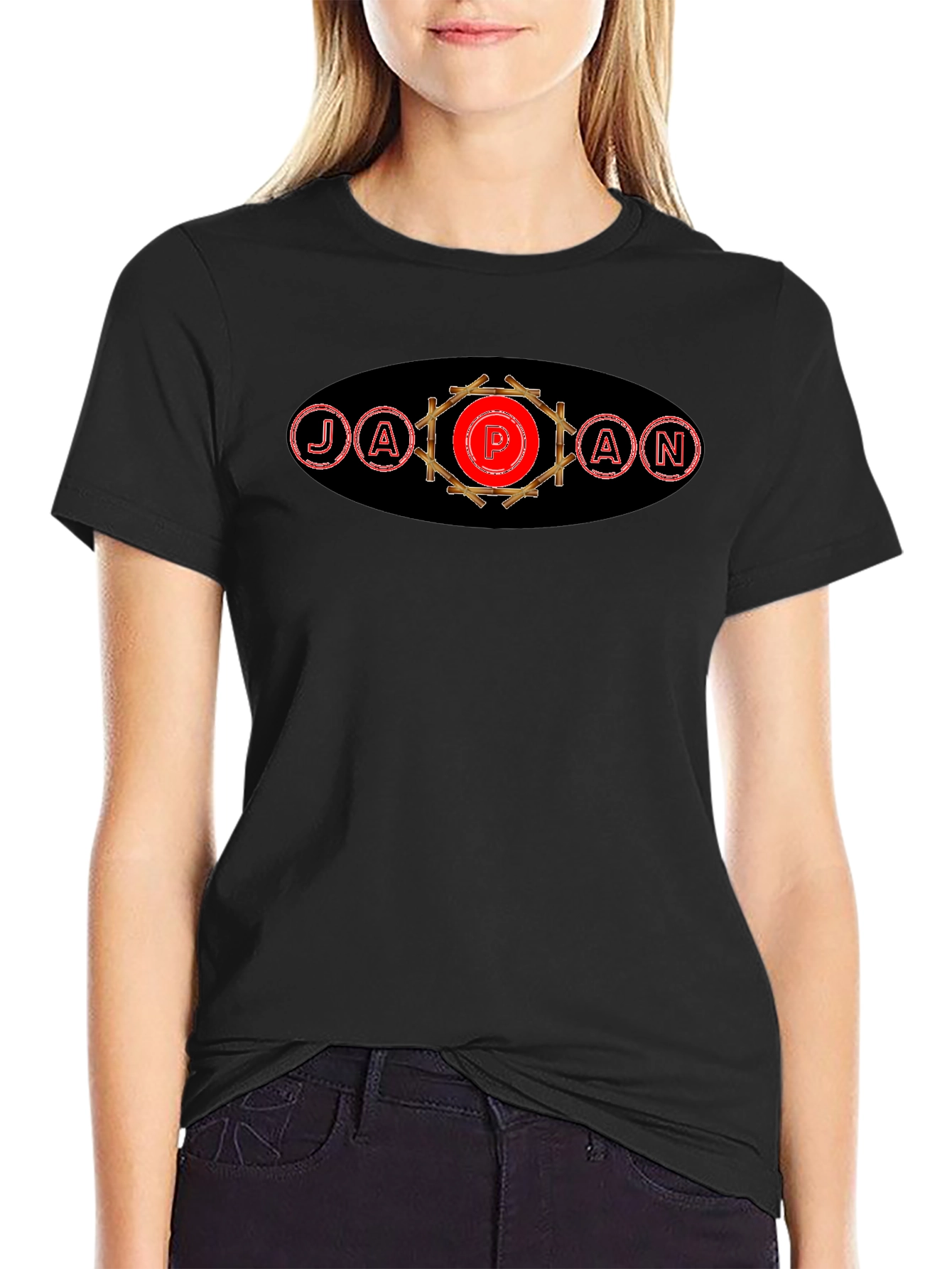 Japan Design Black T-Shirt