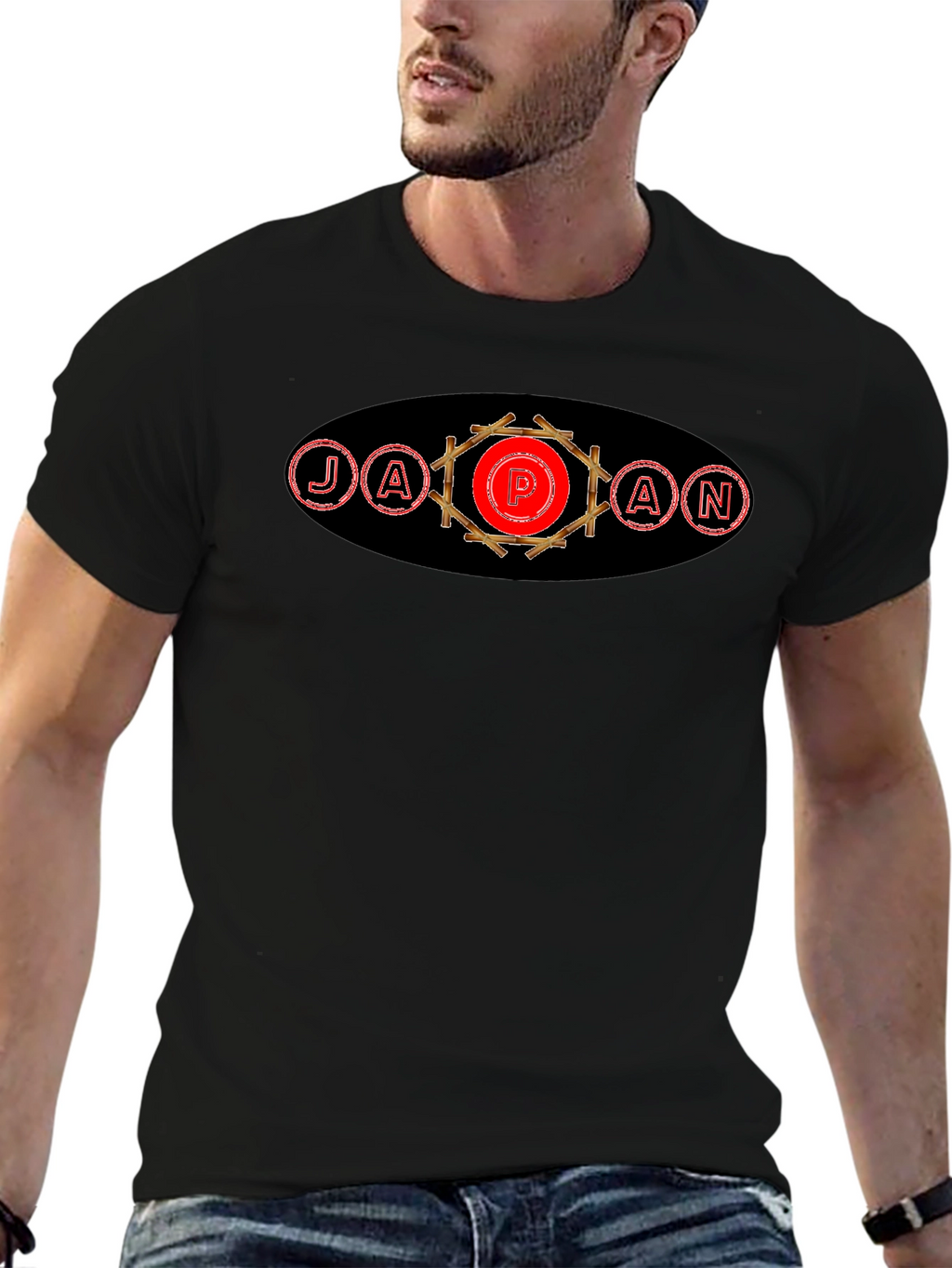 Japan Design Black T-Shirt
