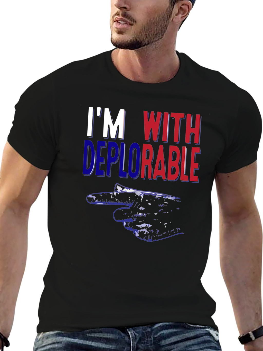 Im With Deplorable Pointing Hand Political T-Shirt