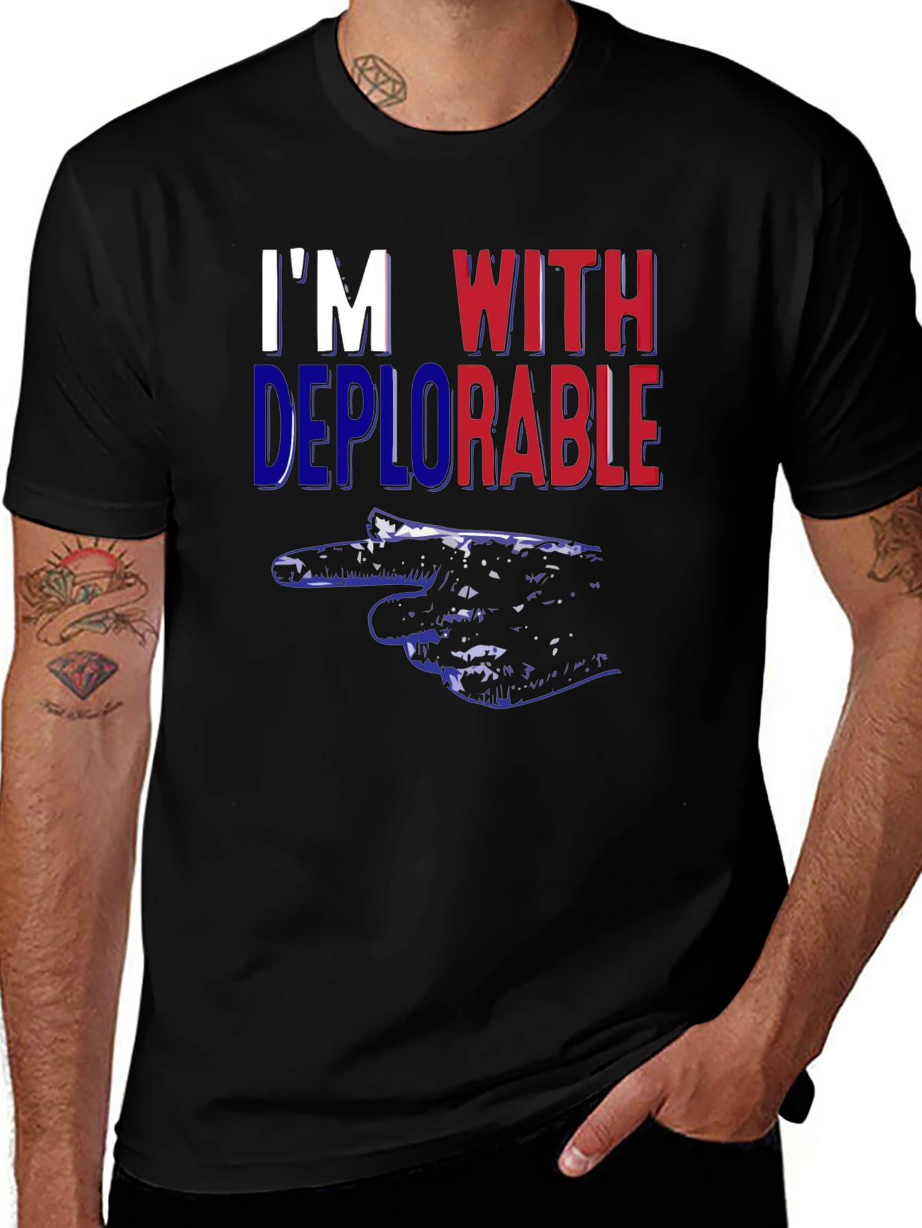 Im With Deplorable Pointing Hand Political T-Shirt