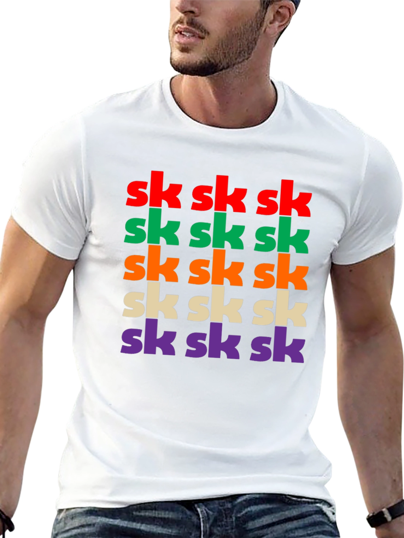 Vibrant SK Pattern Graphic T-Shirt
