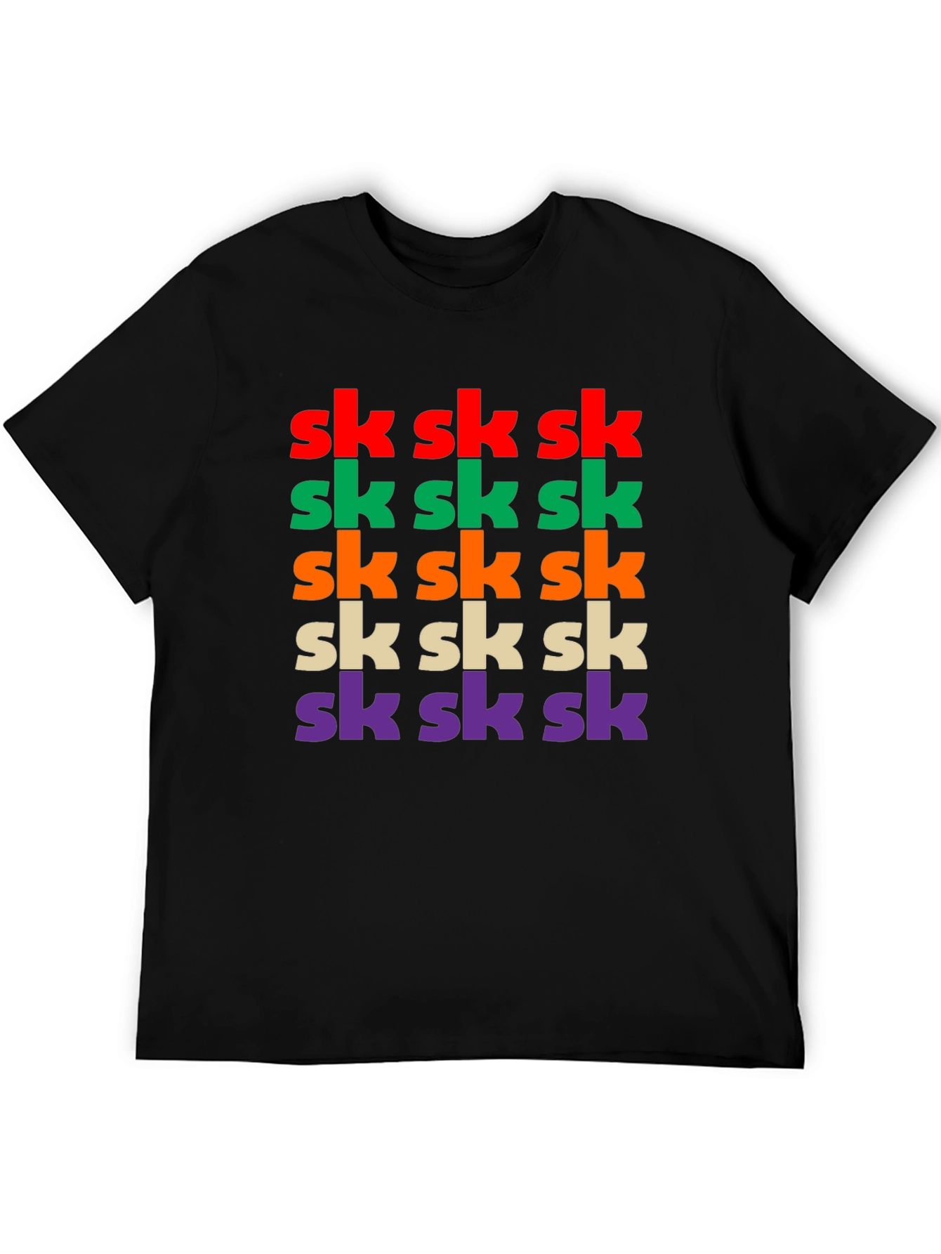 Vibrant SK Pattern Graphic T-Shirt