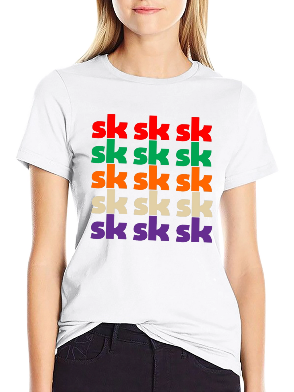 Vibrant SK Pattern Graphic T-Shirt