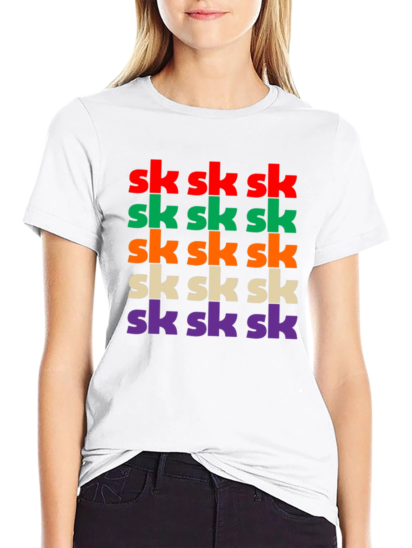 Vibrant SK Pattern Graphic T-Shirt