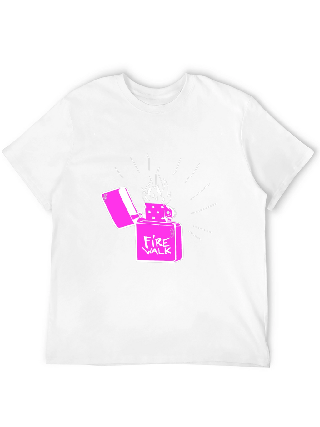 Fire Walk Lighter Graphic T-Shirt - Casual Cotton Tee