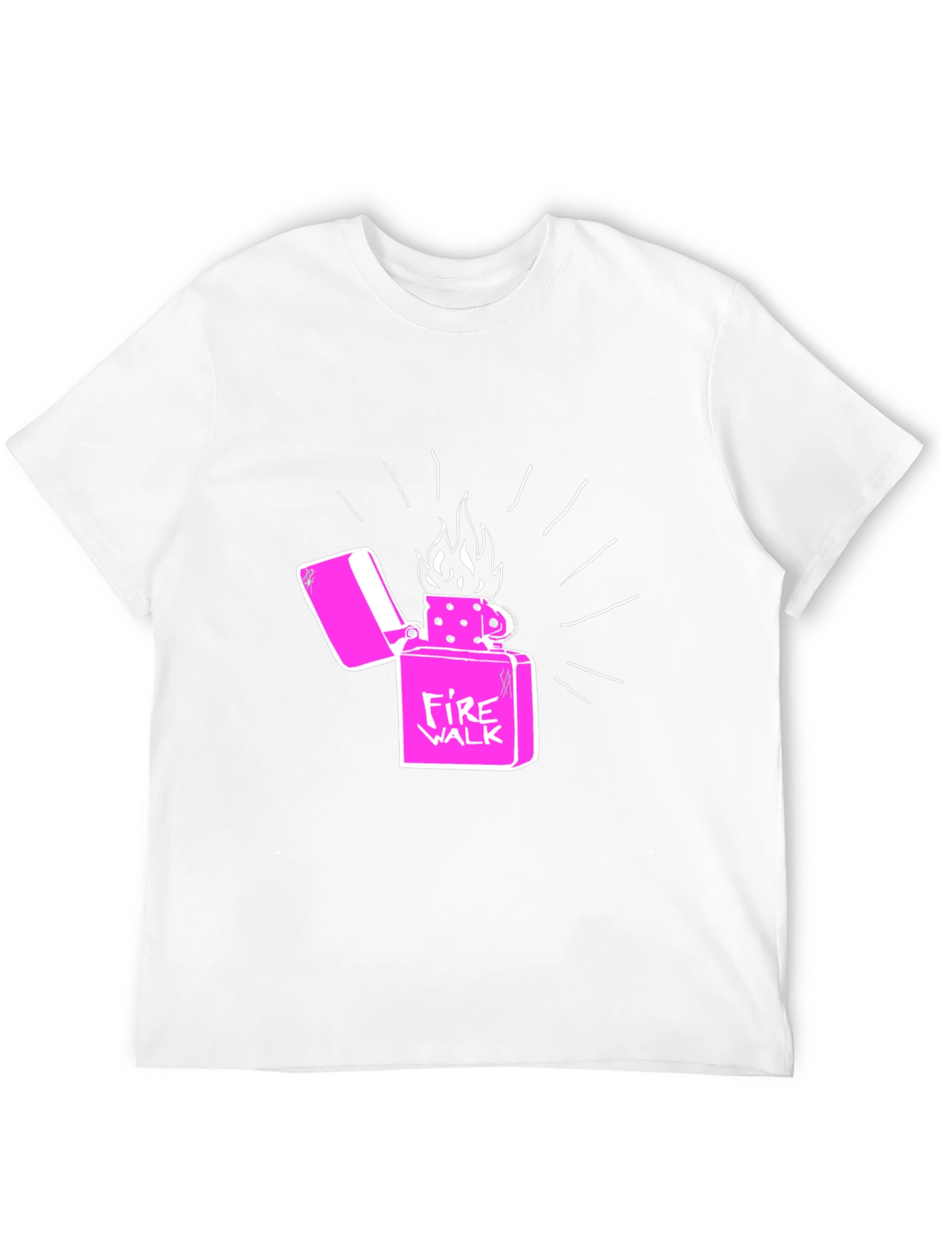 Fire Walk Lighter Graphic T-Shirt - Casual Cotton Tee