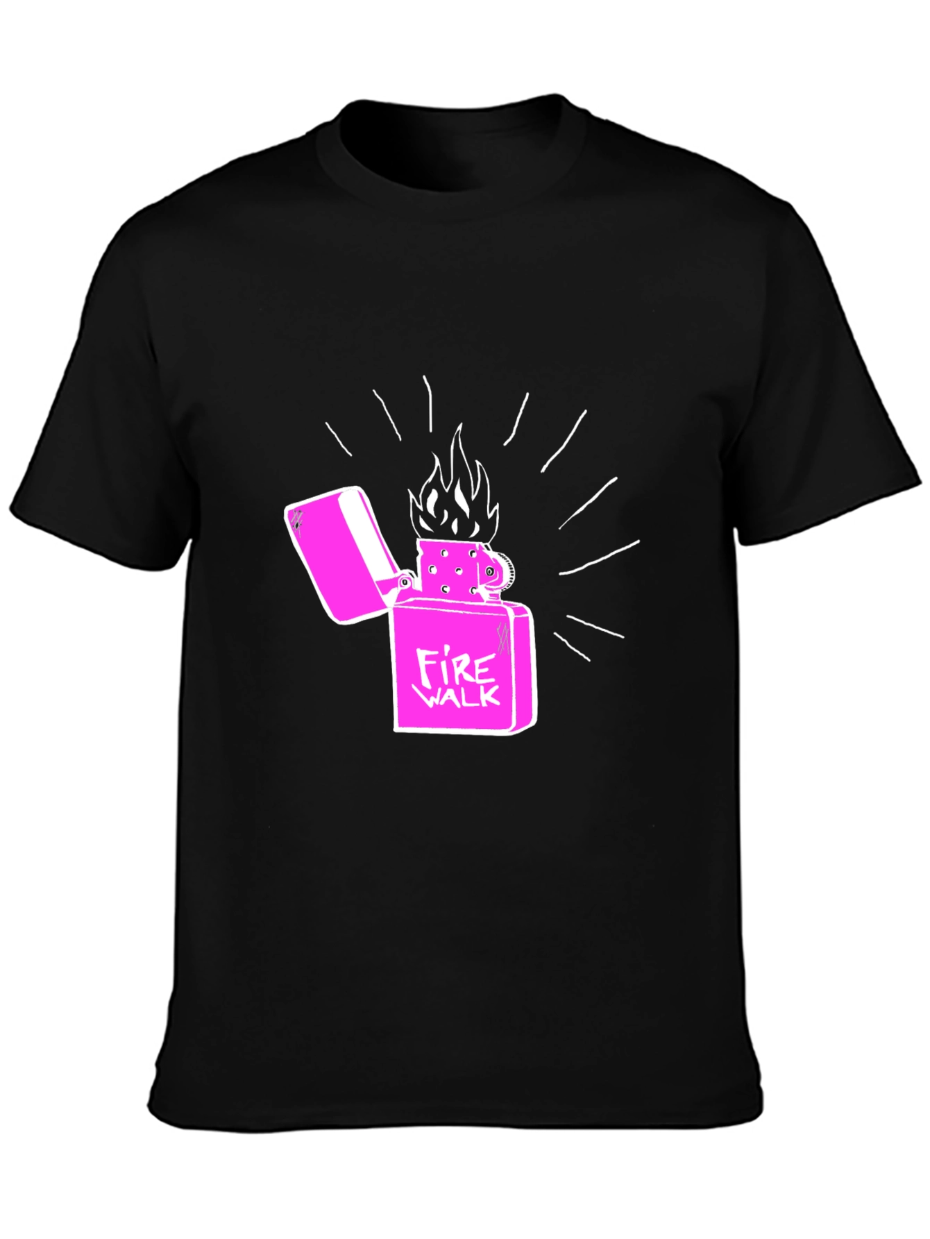 Fire Walk Lighter Graphic T-Shirt - Casual Cotton Tee
