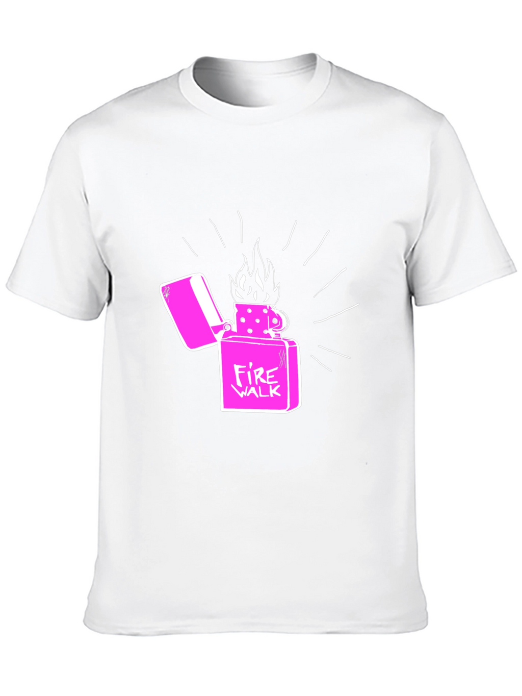 Fire Walk Lighter Graphic T-Shirt - Casual Cotton Tee