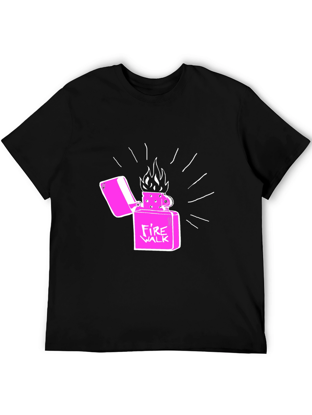 Fire Walk Lighter Graphic T-Shirt - Casual Cotton Tee
