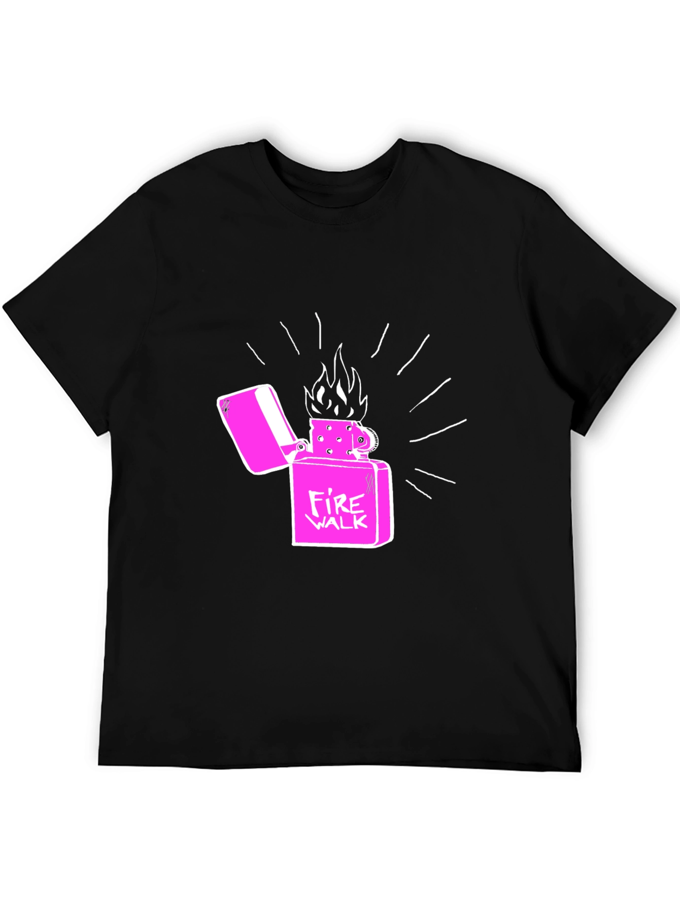 Fire Walk Lighter Graphic T-Shirt - Casual Cotton Tee