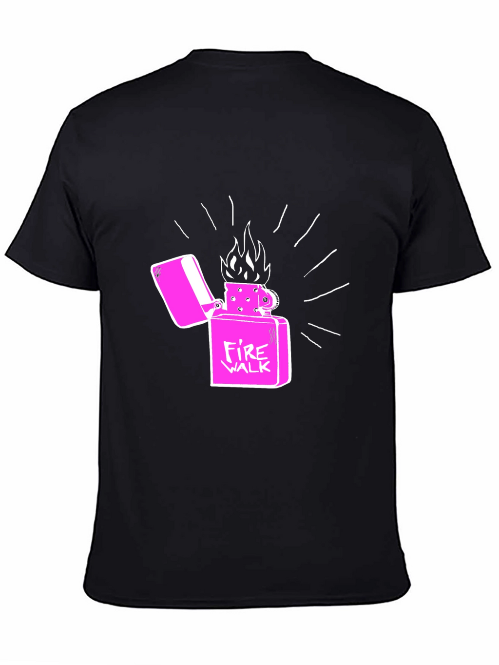 Fire Walk Lighter Graphic T-Shirt - Casual Cotton Tee
