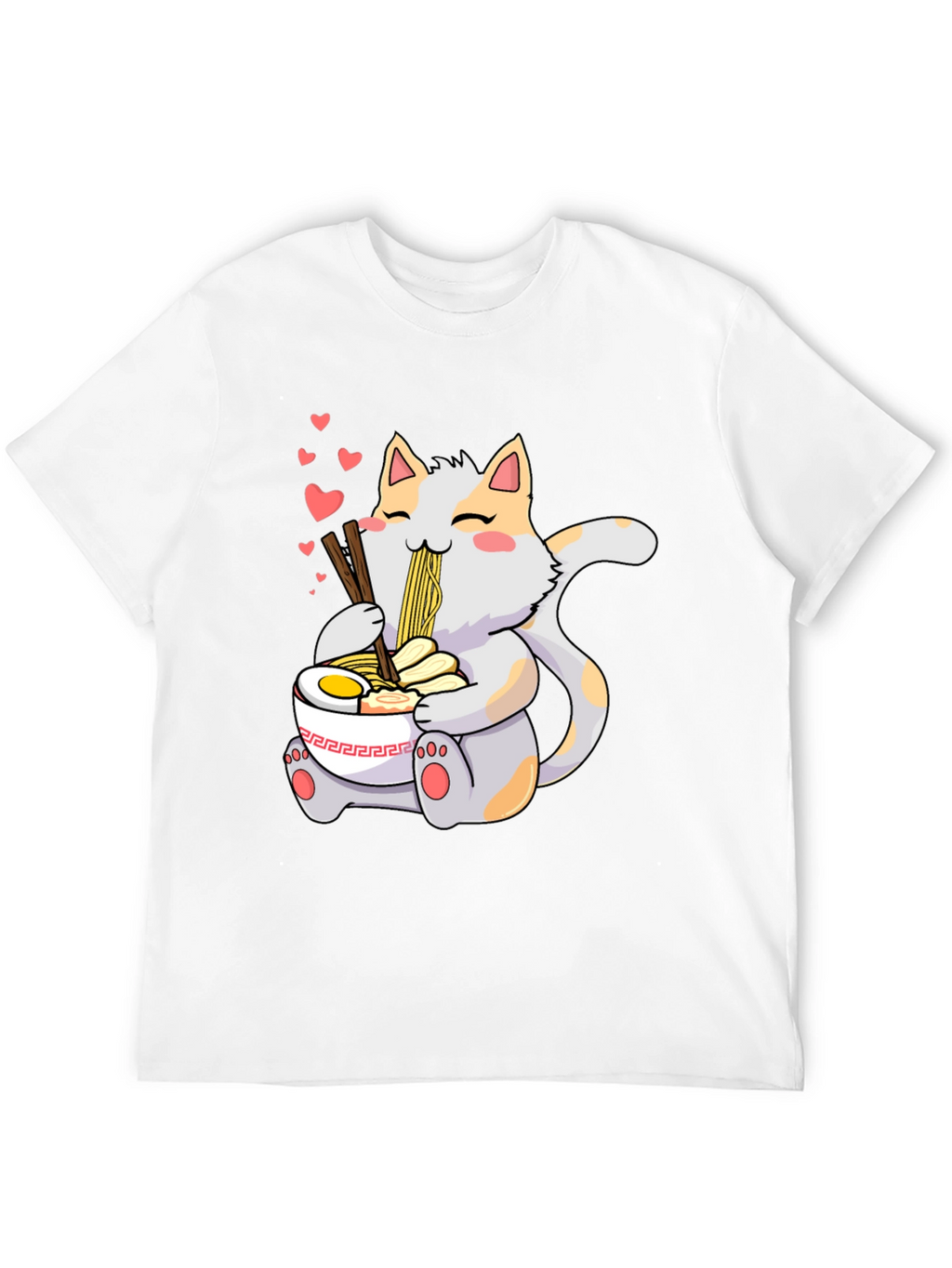 Cute Cat Ramen T-Shirt - Kawaii Anime Style