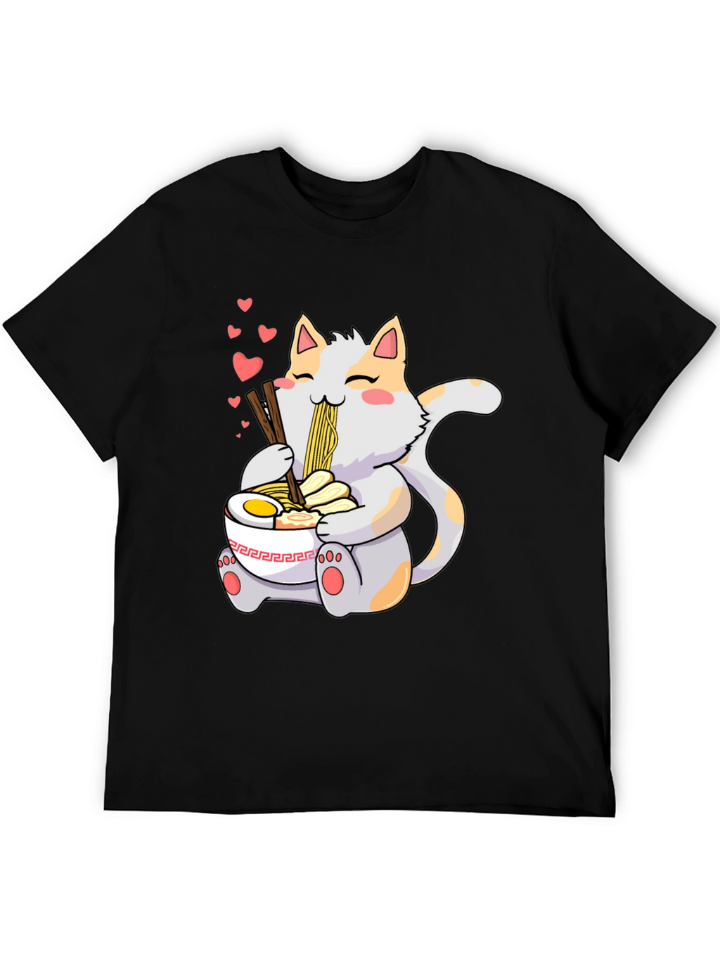 Cute Cat Ramen T-Shirt - Kawaii Anime Style