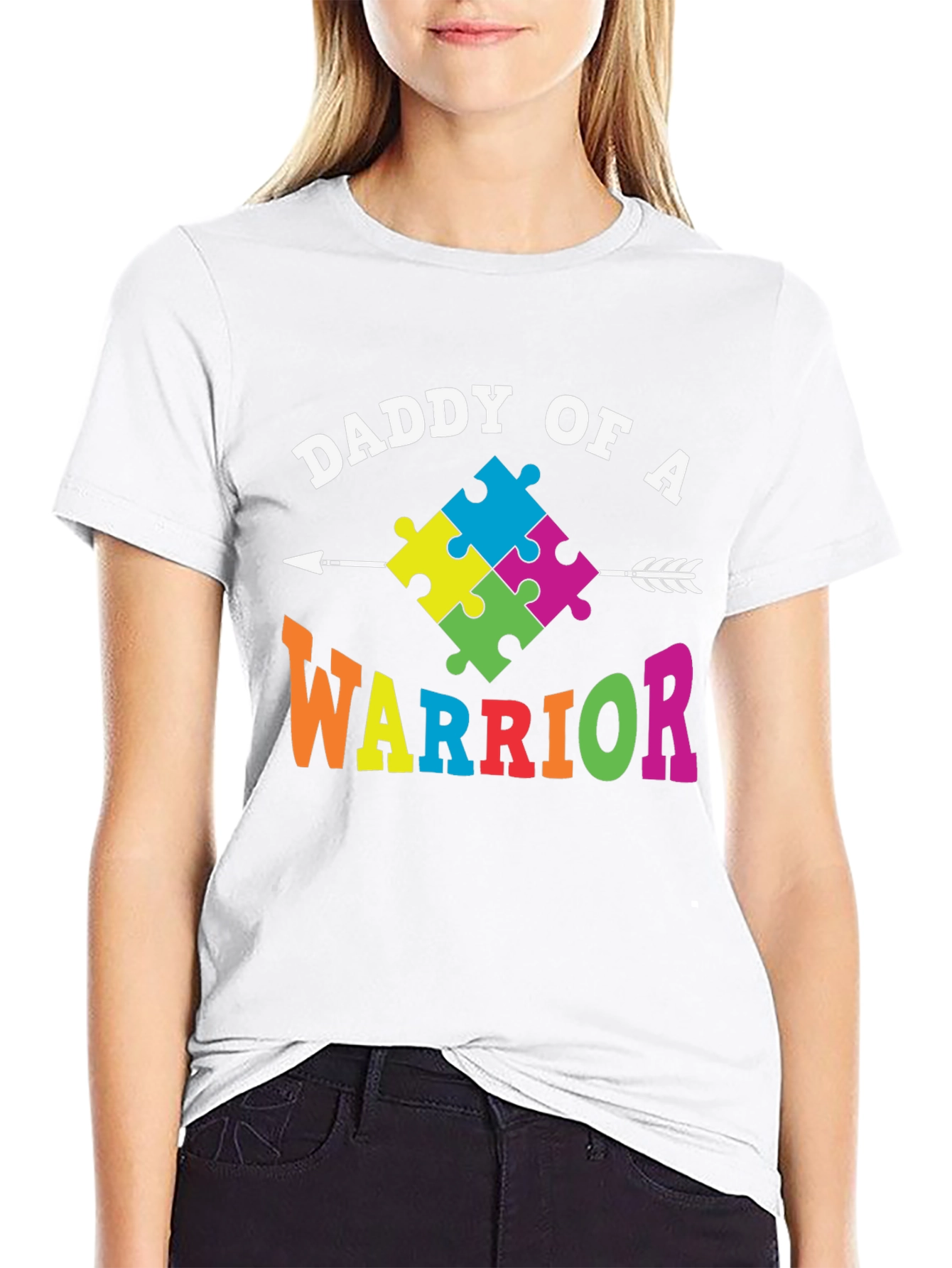 Daddy of a Warrior Autism Awareness T-Shirt
