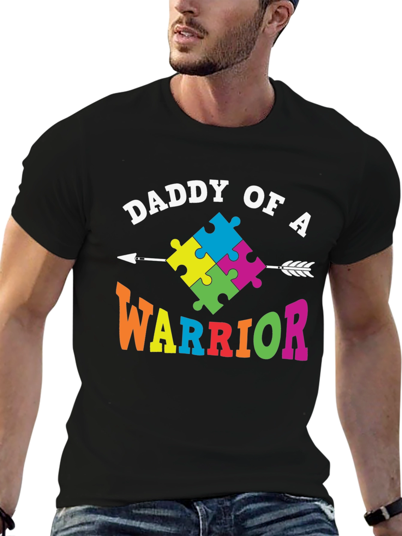 Daddy of a Warrior Autism Awareness T-Shirt