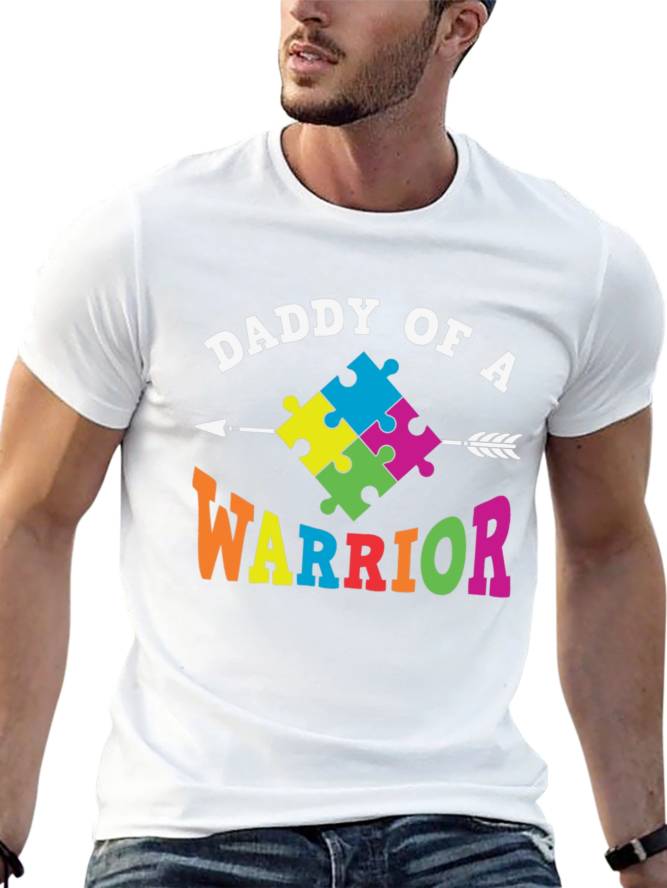 Daddy of a Warrior Autism Awareness T-Shirt