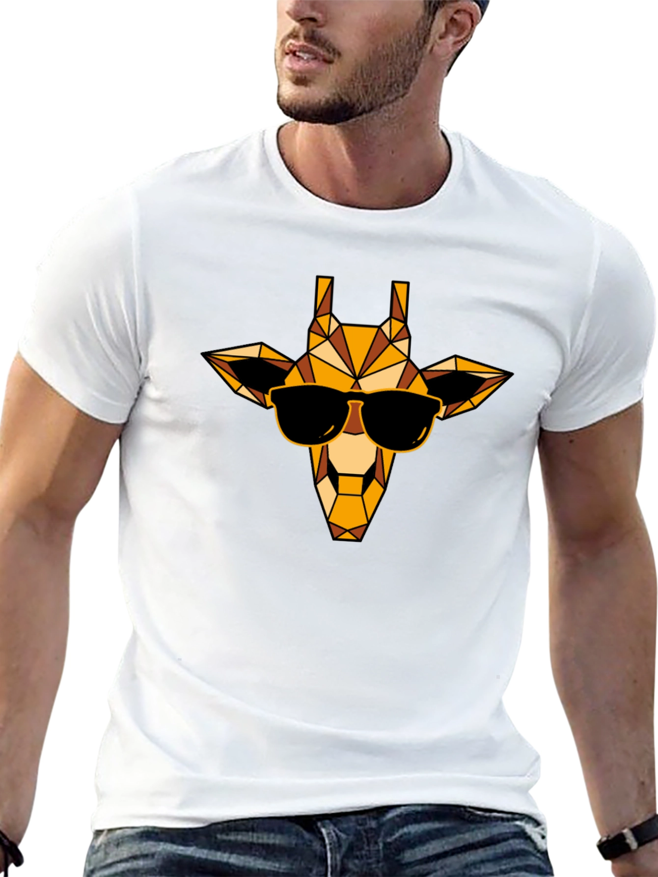 Cool Giraffe Graphic Tee - Black Casual Shirt