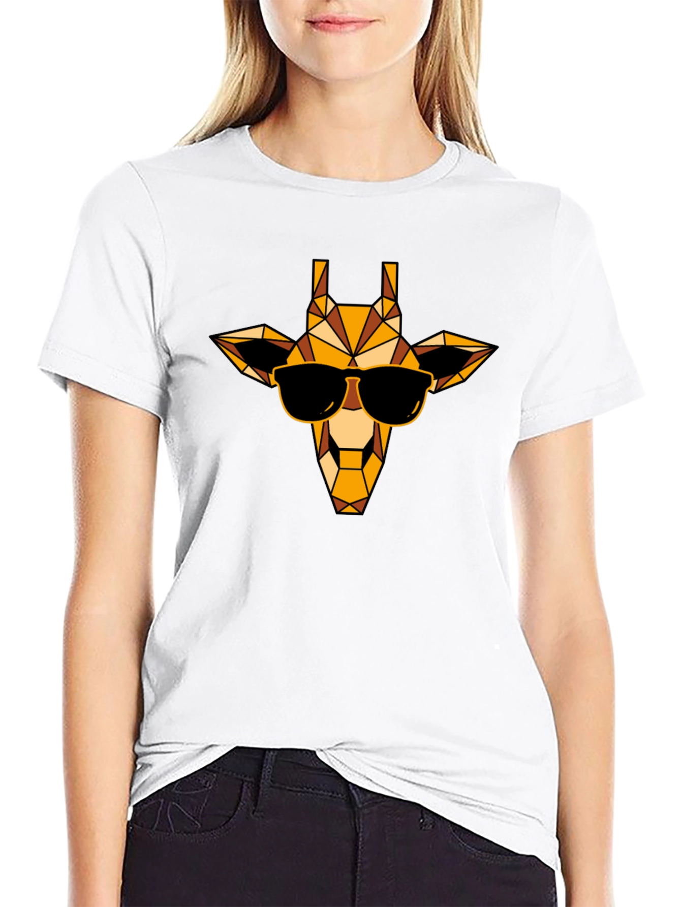 Cool Giraffe Graphic Tee - Black Casual Shirt