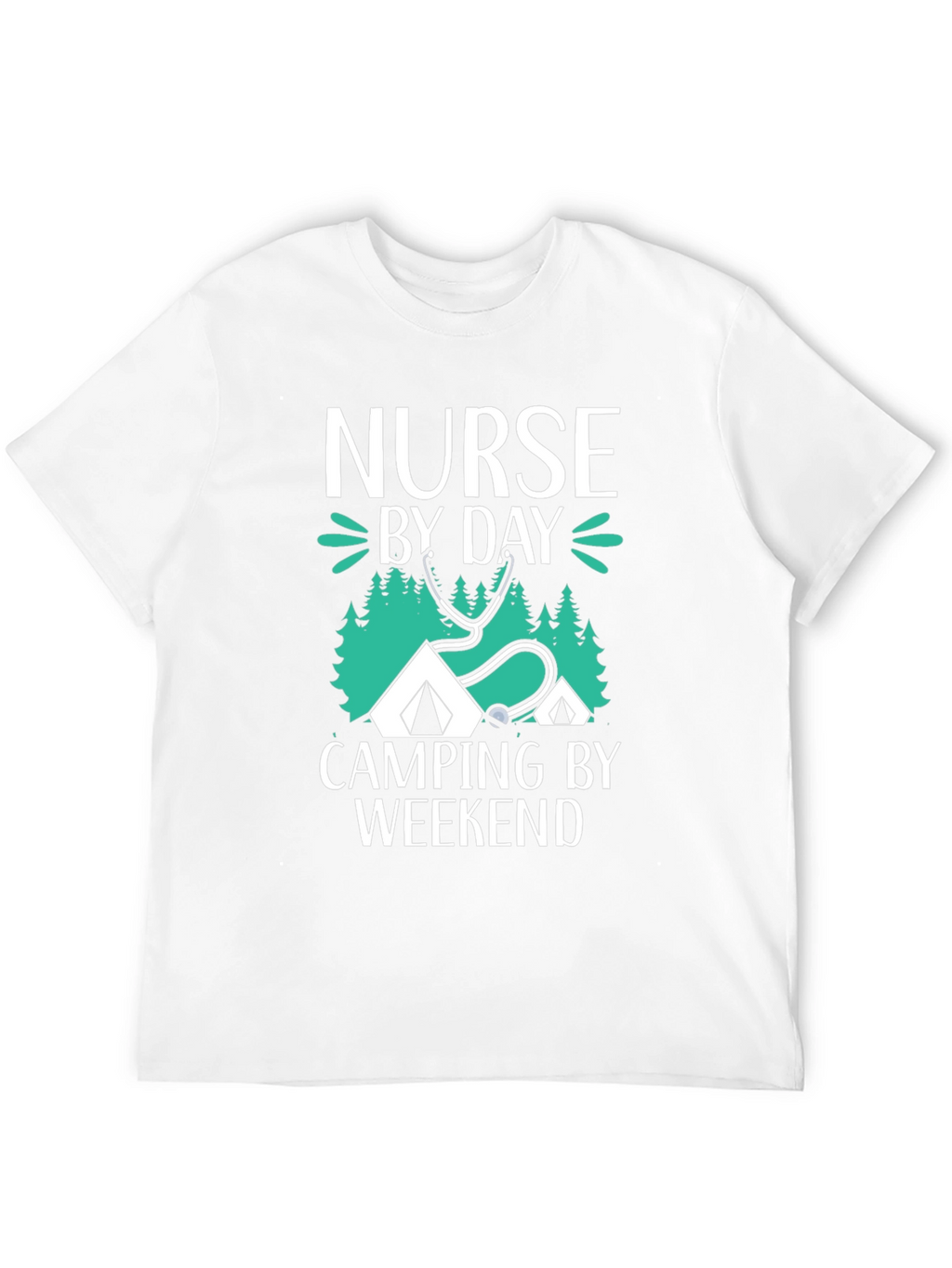 Nurse Camping Graphic T-Shirt - Black