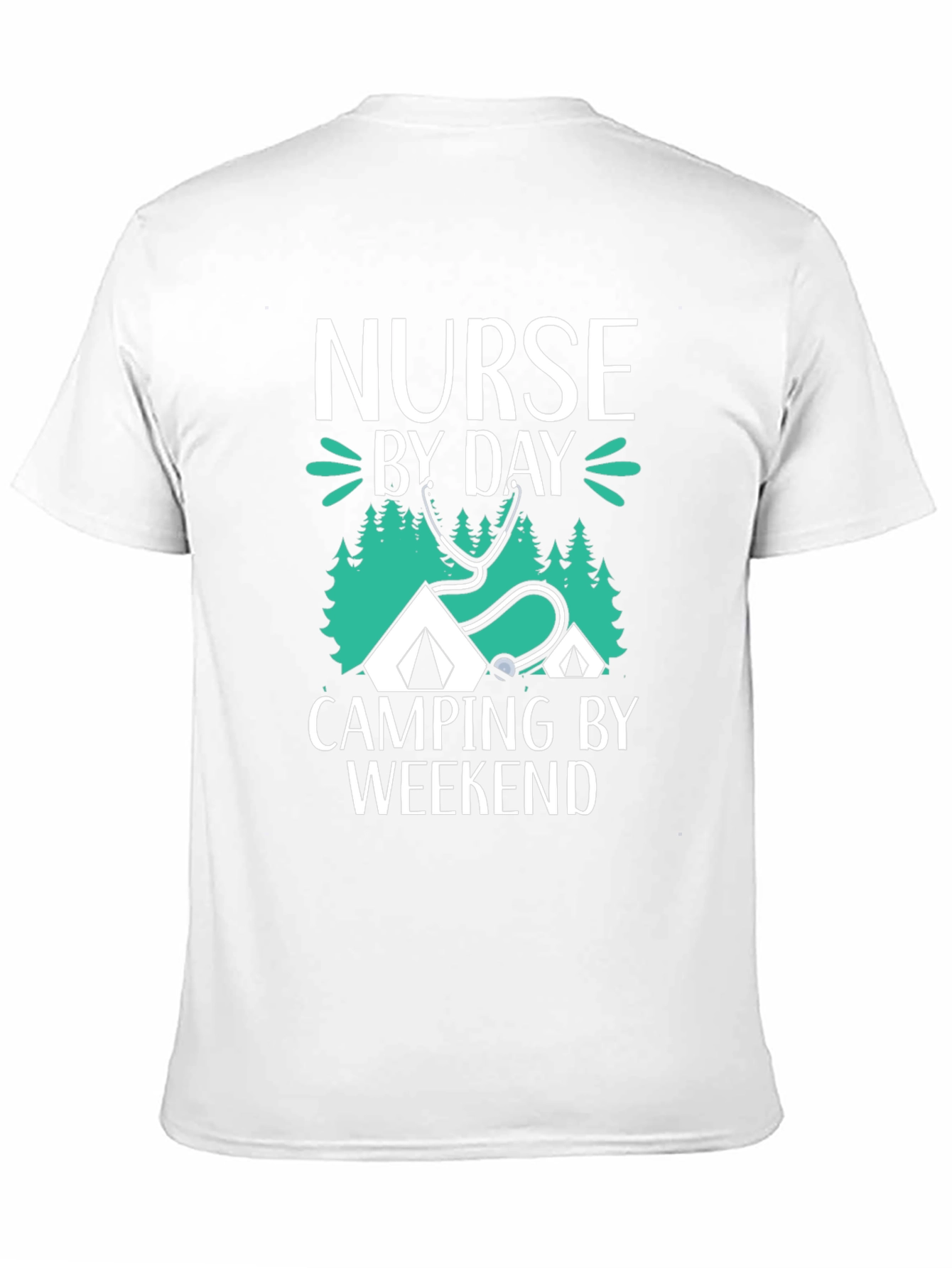 Nurse Camping Graphic T-Shirt - Black