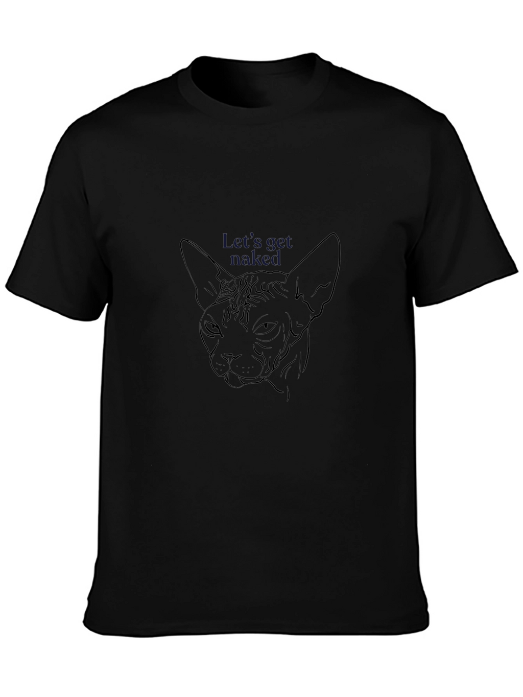 Sphynx Cat Line Art T-Shirt - Lets Get Naked