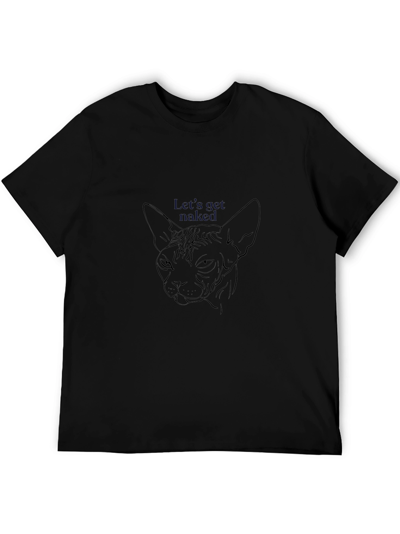 Sphynx Cat Line Art T-Shirt - Lets Get Naked