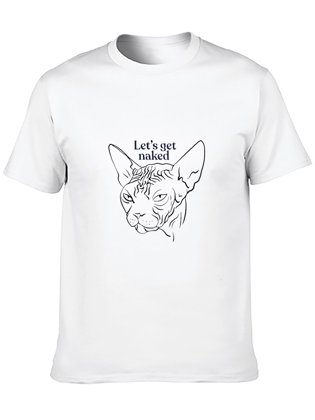 Sphynx Cat Line Art T-Shirt - Lets Get Naked