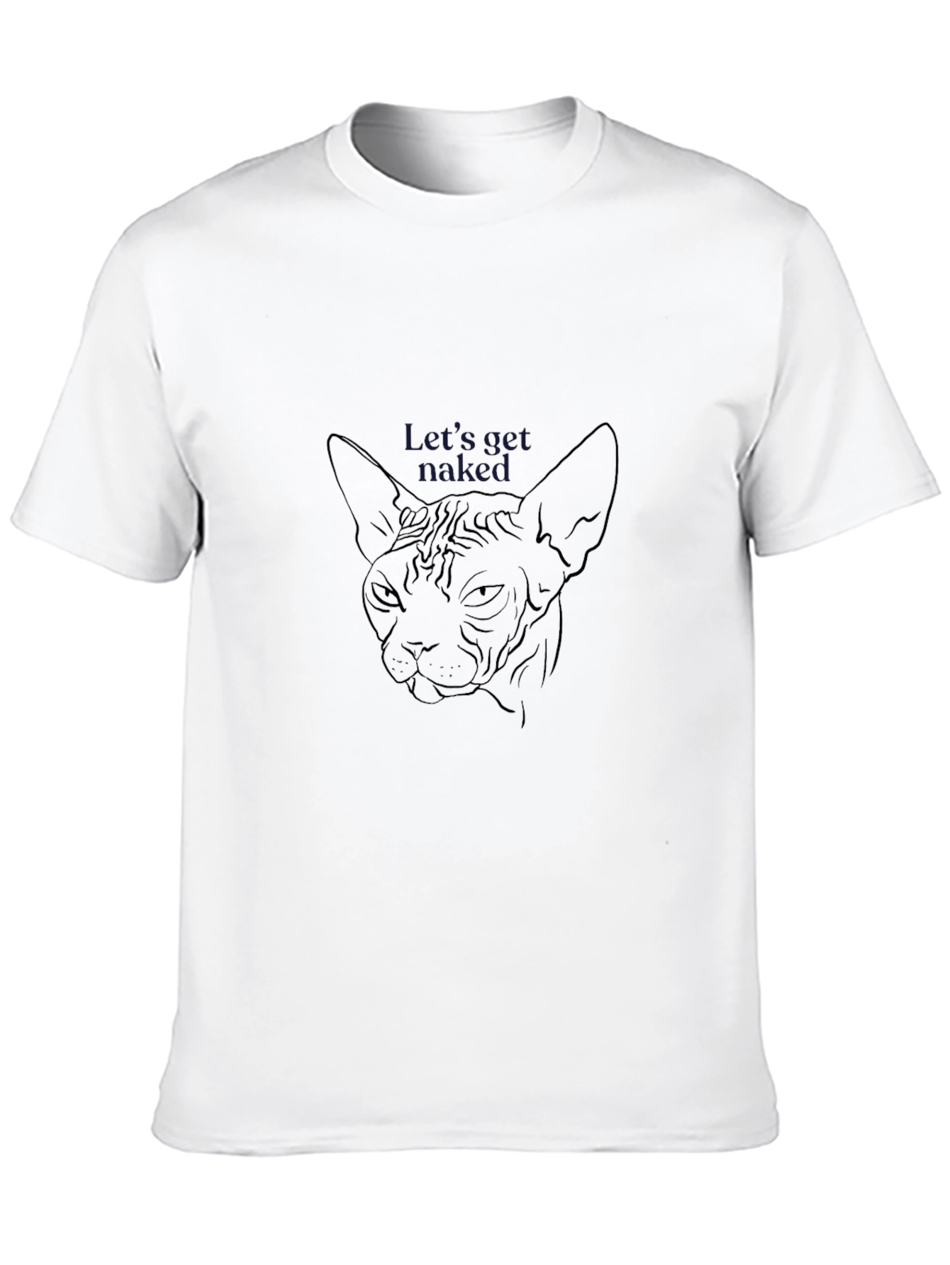 Sphynx Cat Line Art T-Shirt - Lets Get Naked