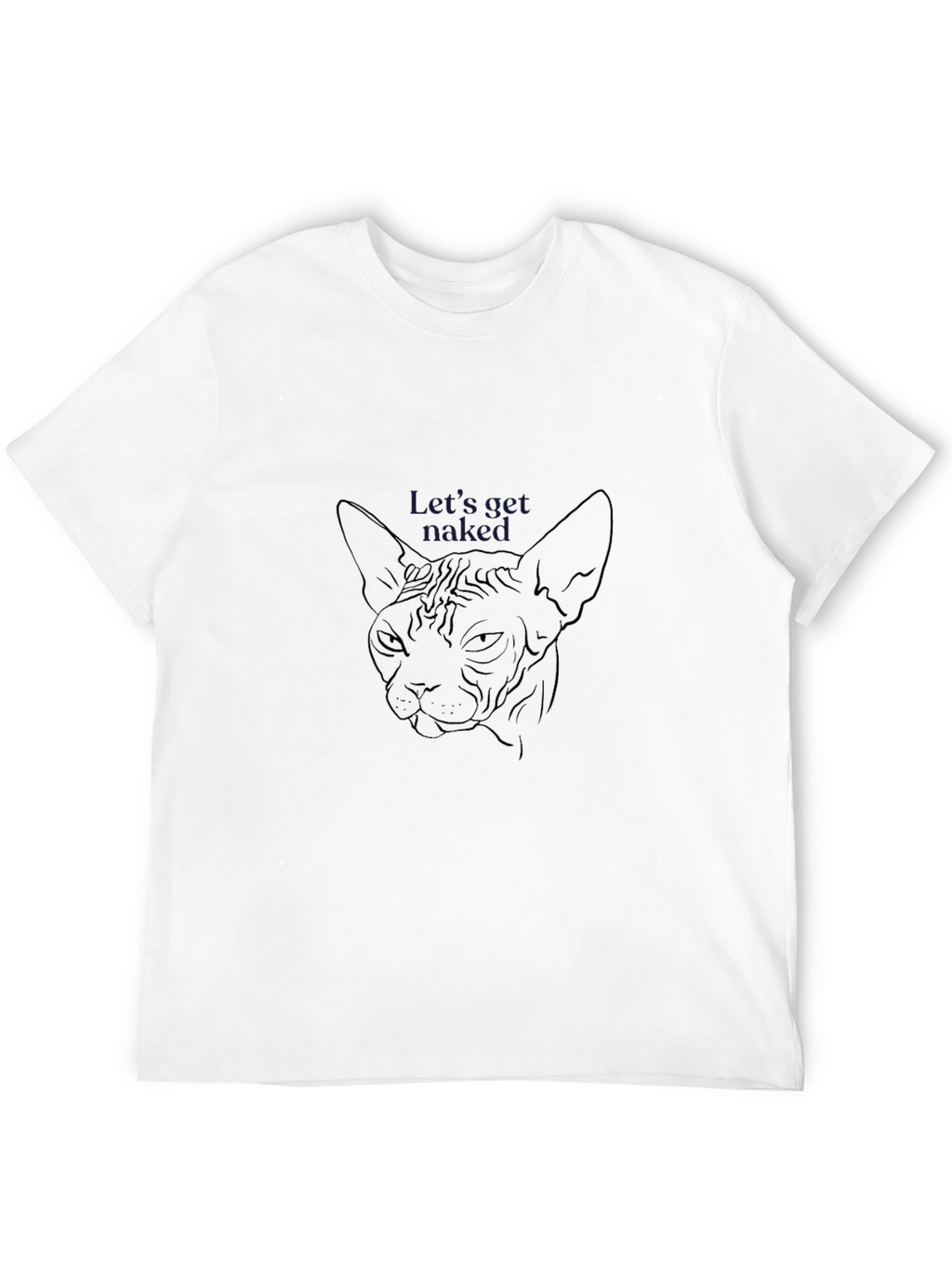 Sphynx Cat Line Art T-Shirt - Lets Get Naked