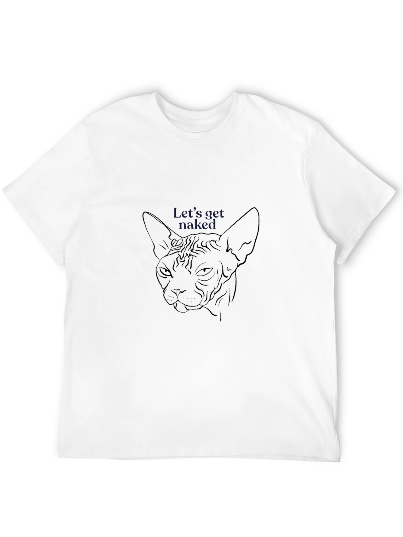 Sphynx Cat Line Art T-Shirt - Lets Get Naked