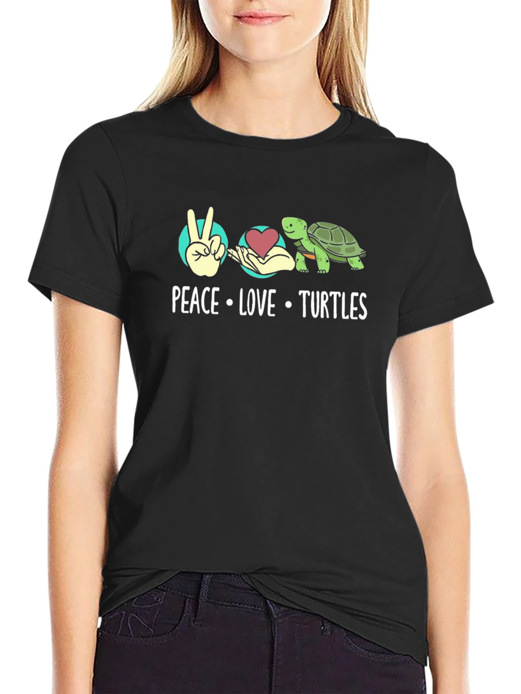 Peace Love Turtles Graphic T-Shirt