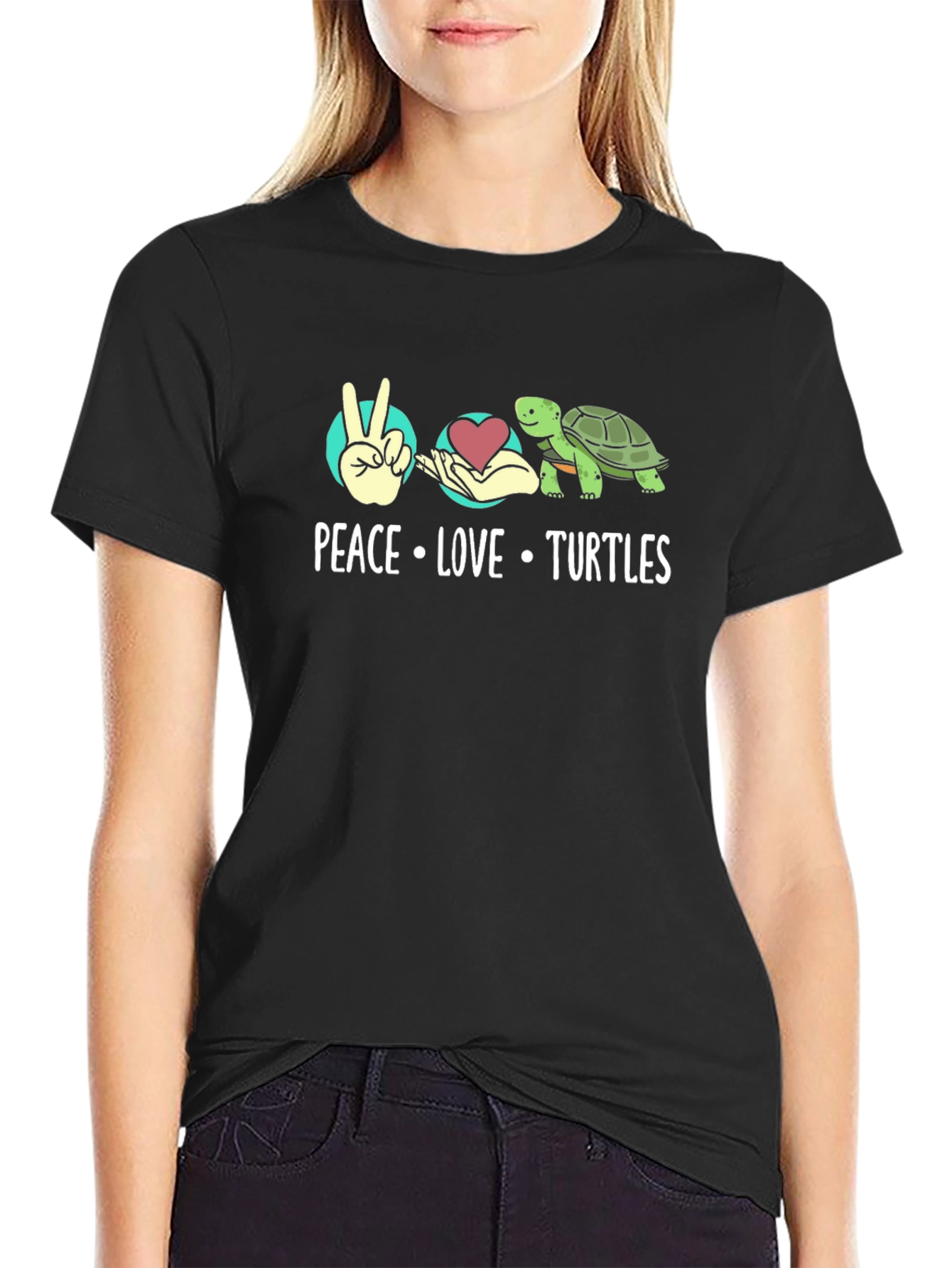 Peace Love Turtles Graphic T-Shirt