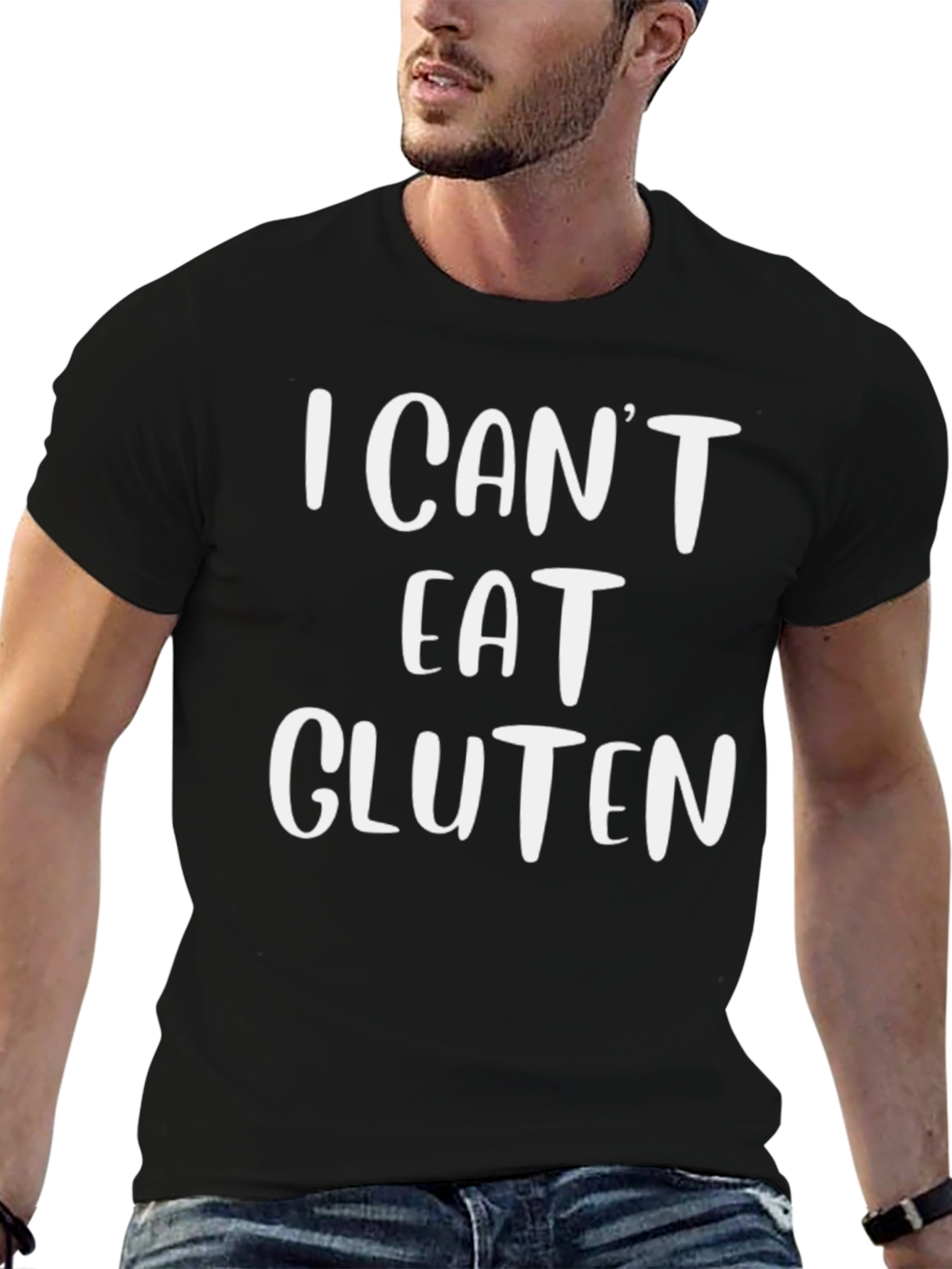I Cant Eat Gluten Graphic Tee - Black T-Shirt