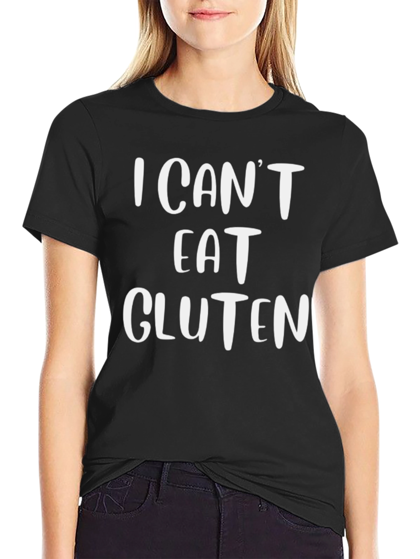 I Cant Eat Gluten Graphic Tee - Black T-Shirt
