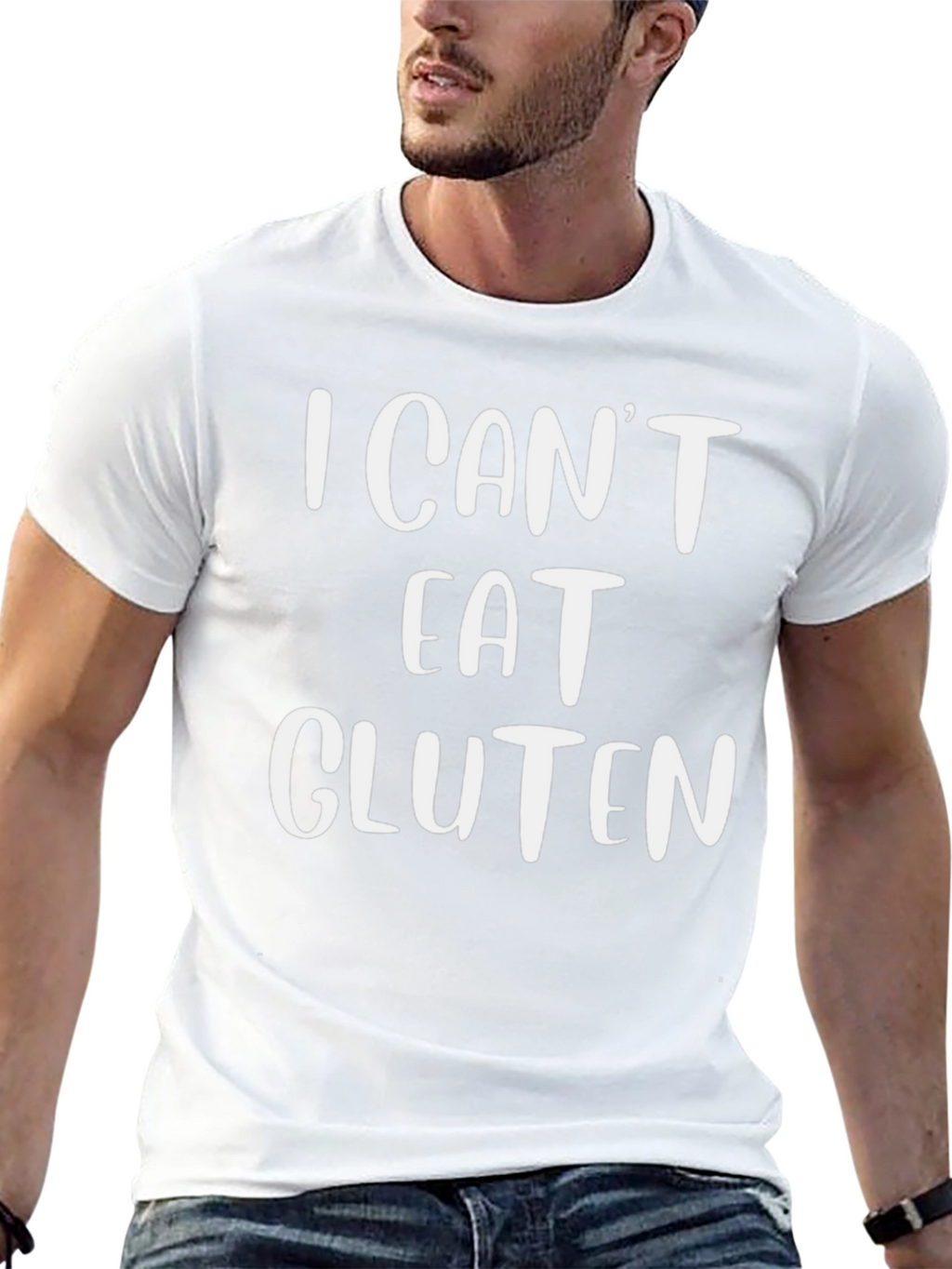 I Cant Eat Gluten Graphic Tee - Black T-Shirt