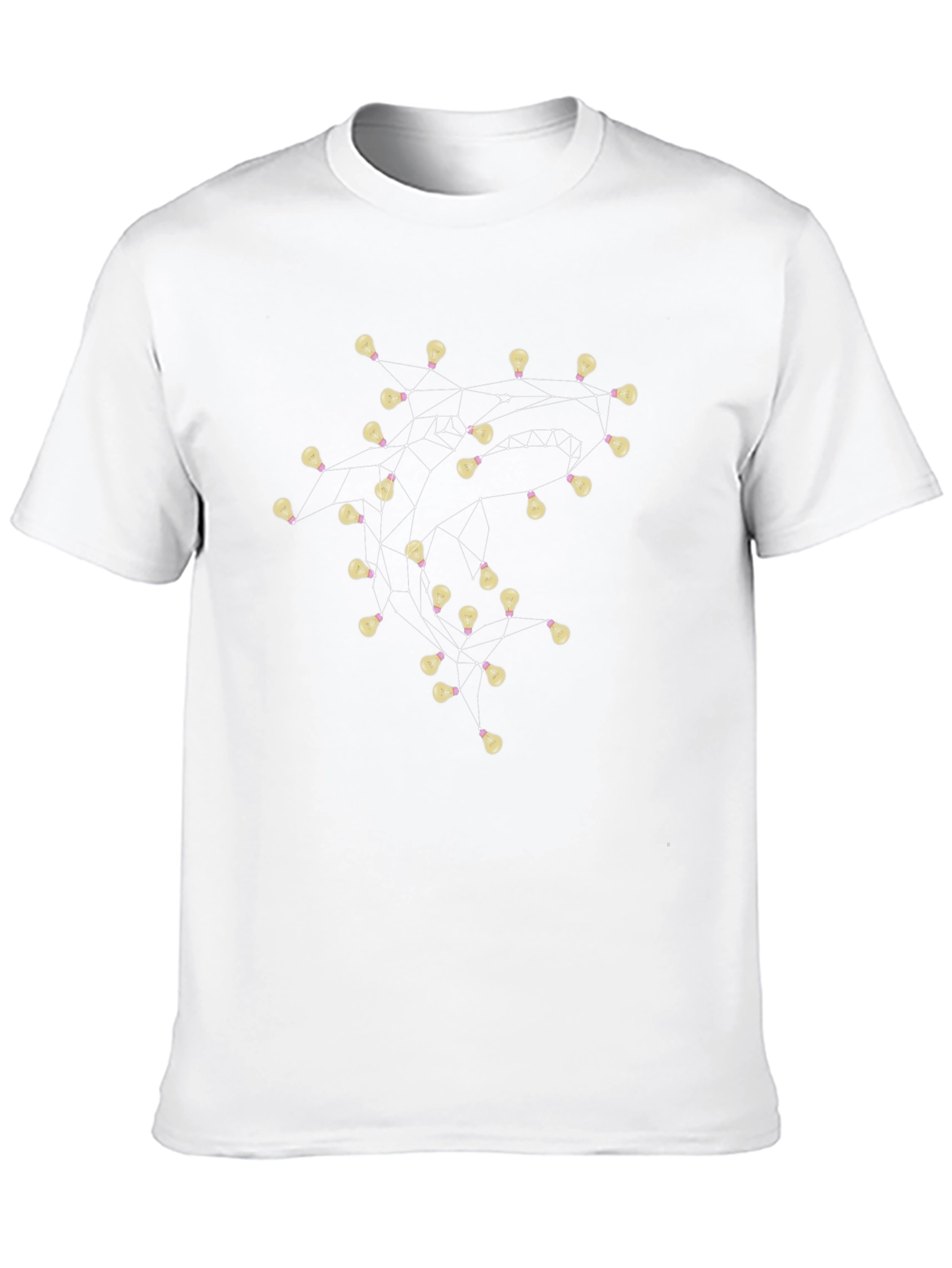 Connected Bulbs Black T-Shirt - Illuminating Design